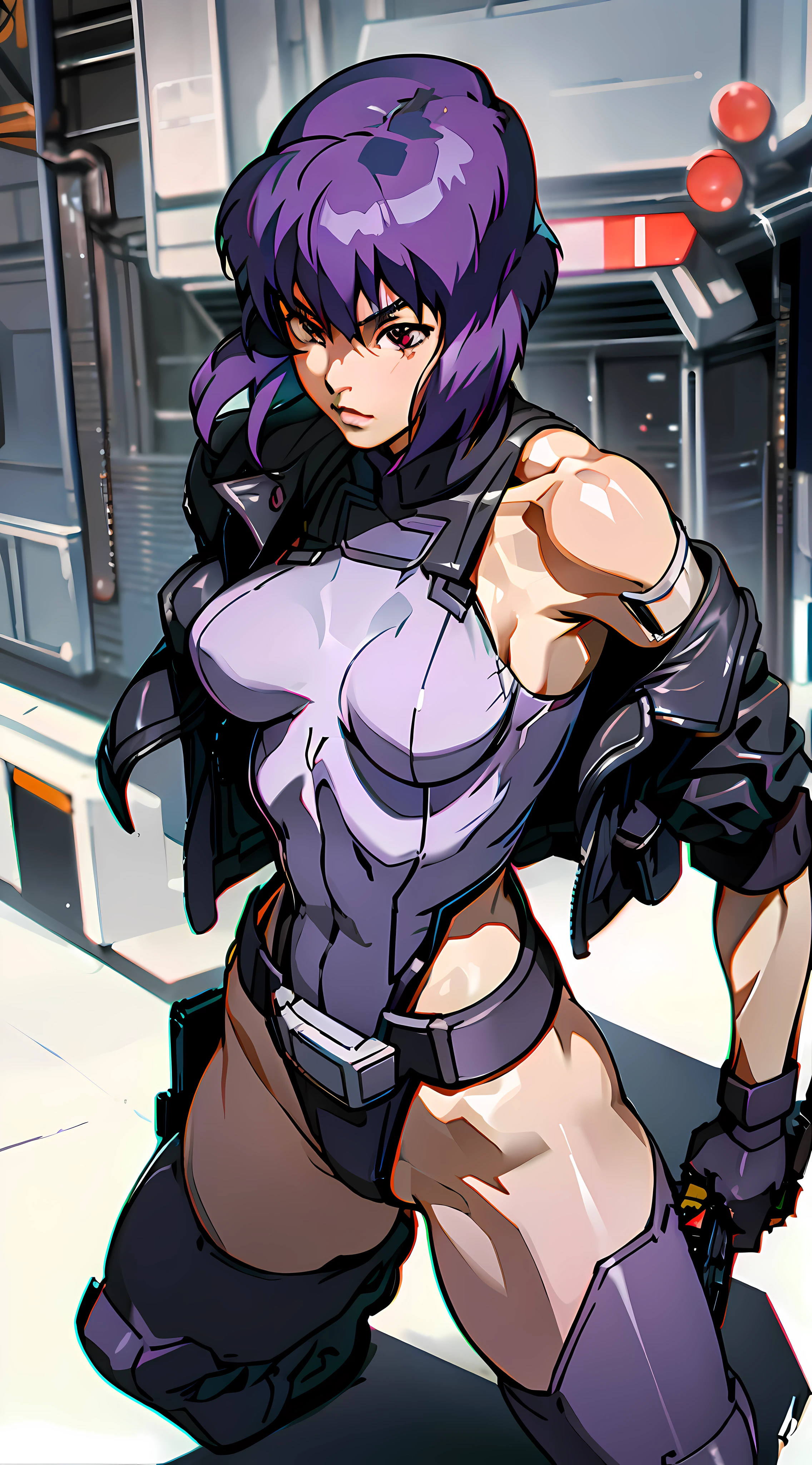 motoko_kusanagi, sac_2045, perfect body, abdomen, small breasts, anime