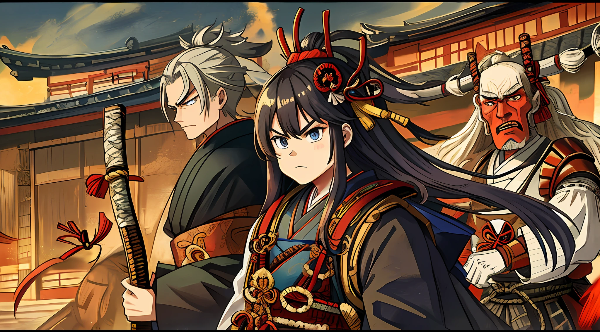 Edo period, samurai, samurai, angry face, poverty, financial difficulties, poverty