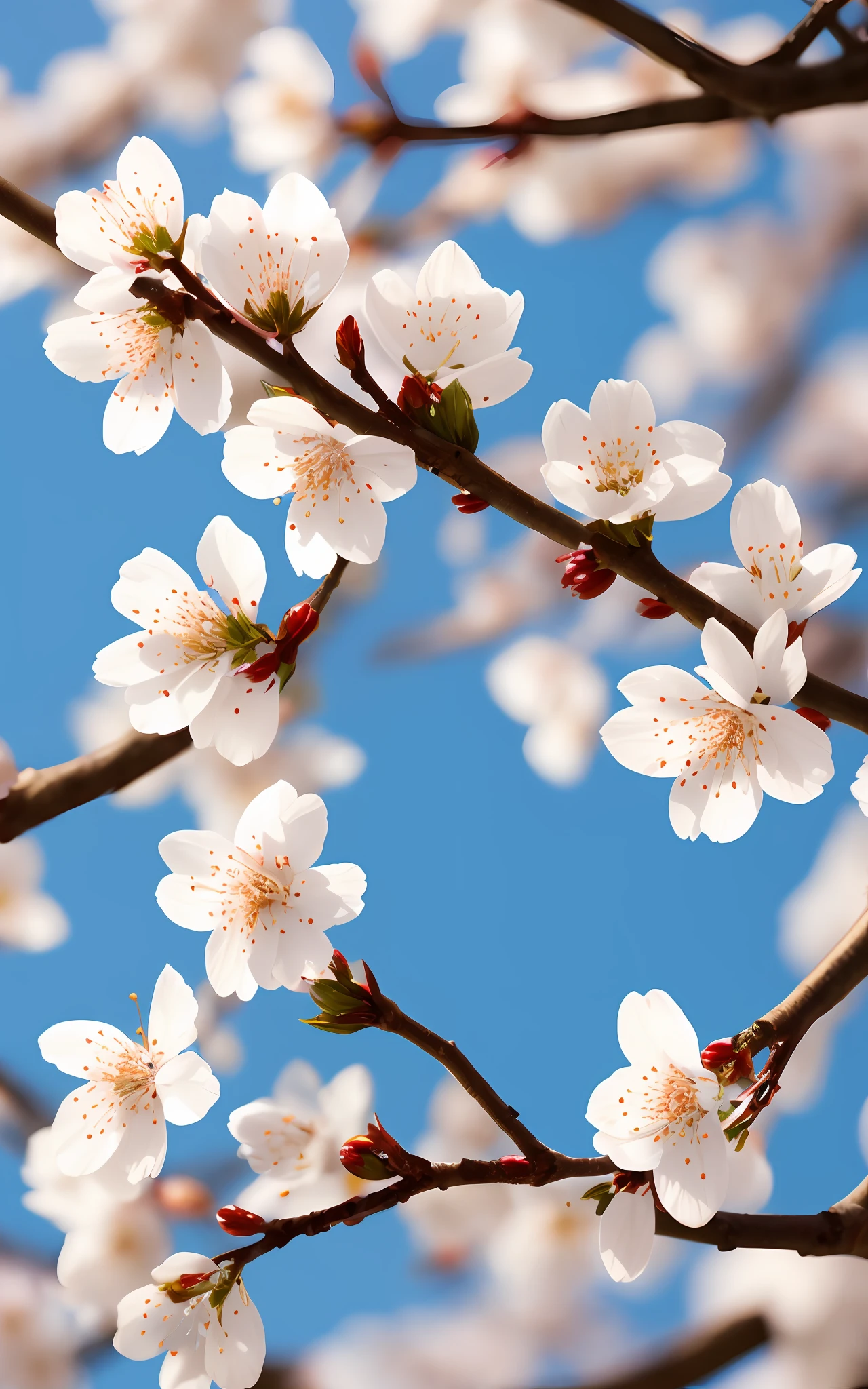 (masterpiece, insanely detailed,best quality,masterpiece:1.1), close up, white cherry blossoms, bokeh,