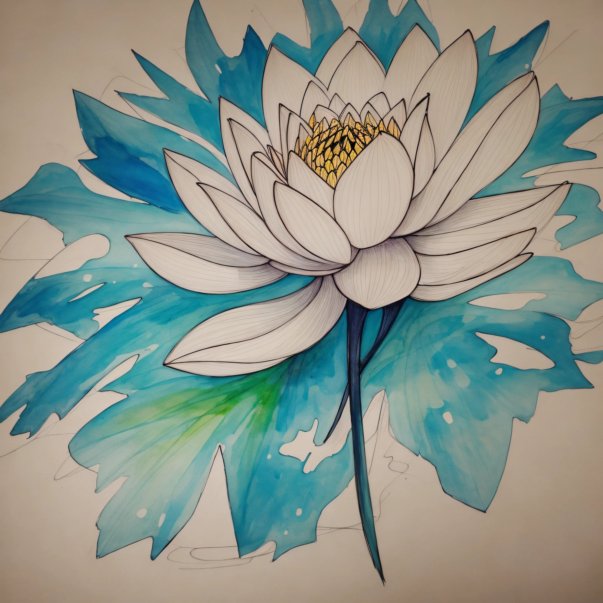 Draw an abstract painting of a lotus flower --auto --s2