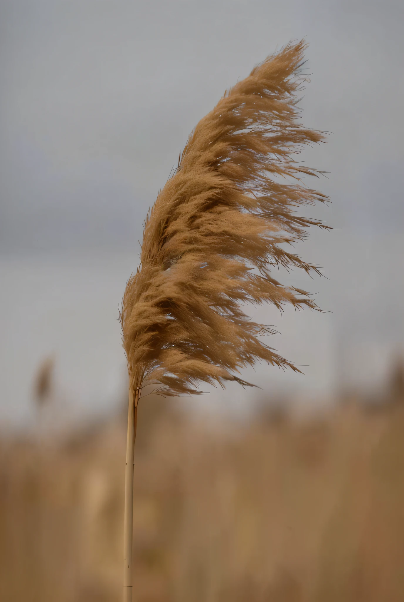 araffes in a field of dry grass blowing in the wind, phragmites, tall grown reed on riverbank, reeds, reed on riverbank, shot on sony a 7, shot on canon eos r5, shot on canon eos r 5, hairs fly in the wind, shot on nikon z9, wind blows the leaves, dry grass