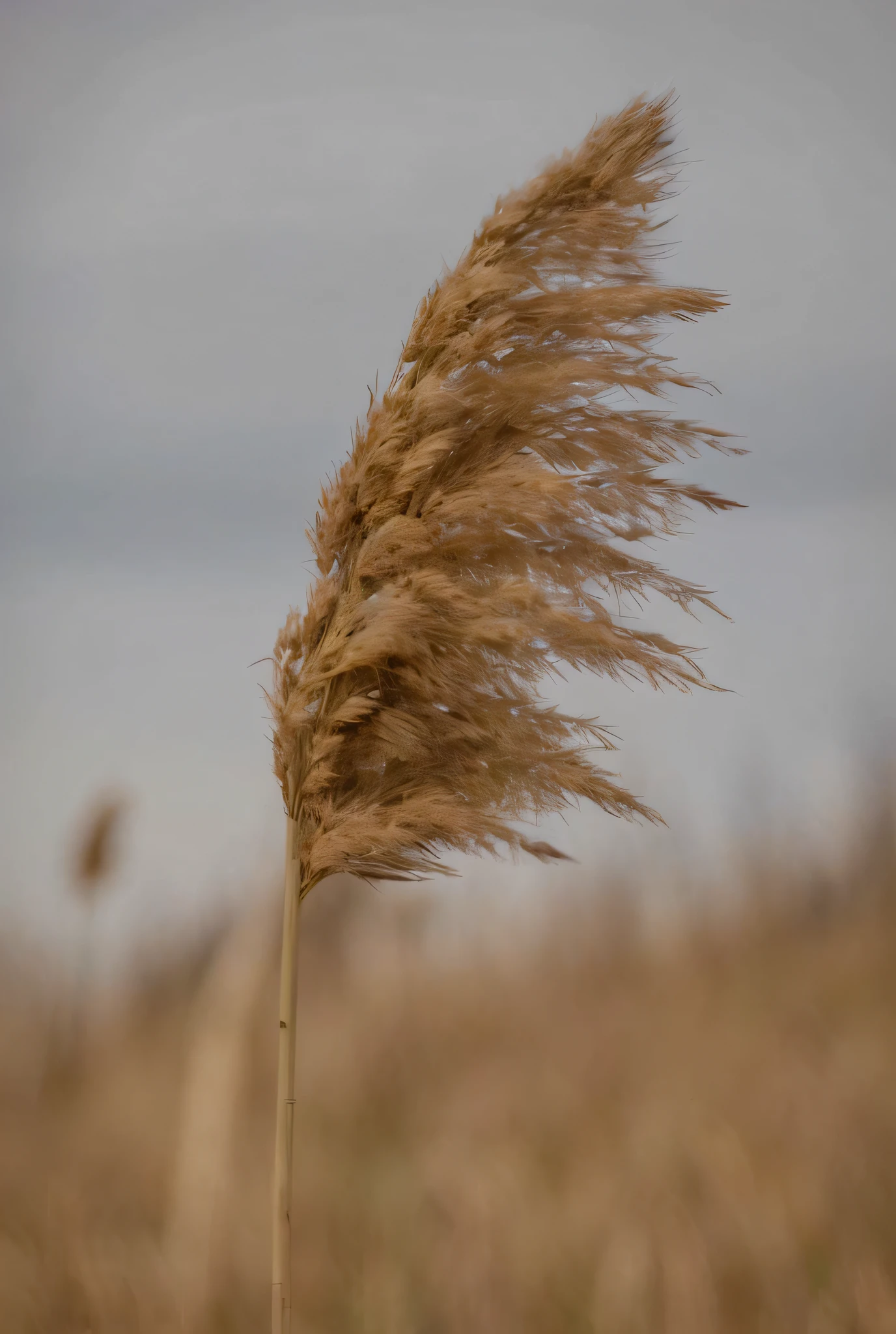 araffes in a field of dry grass blowing in the wind, phragmites, tall grown reed on riverbank, reeds, reed on riverbank, shot on sony a 7, shot on canon eos r5, shot on canon eos r 5, hairs fly in the wind, shot on nikon z9, wind blows the leaves, dry grass