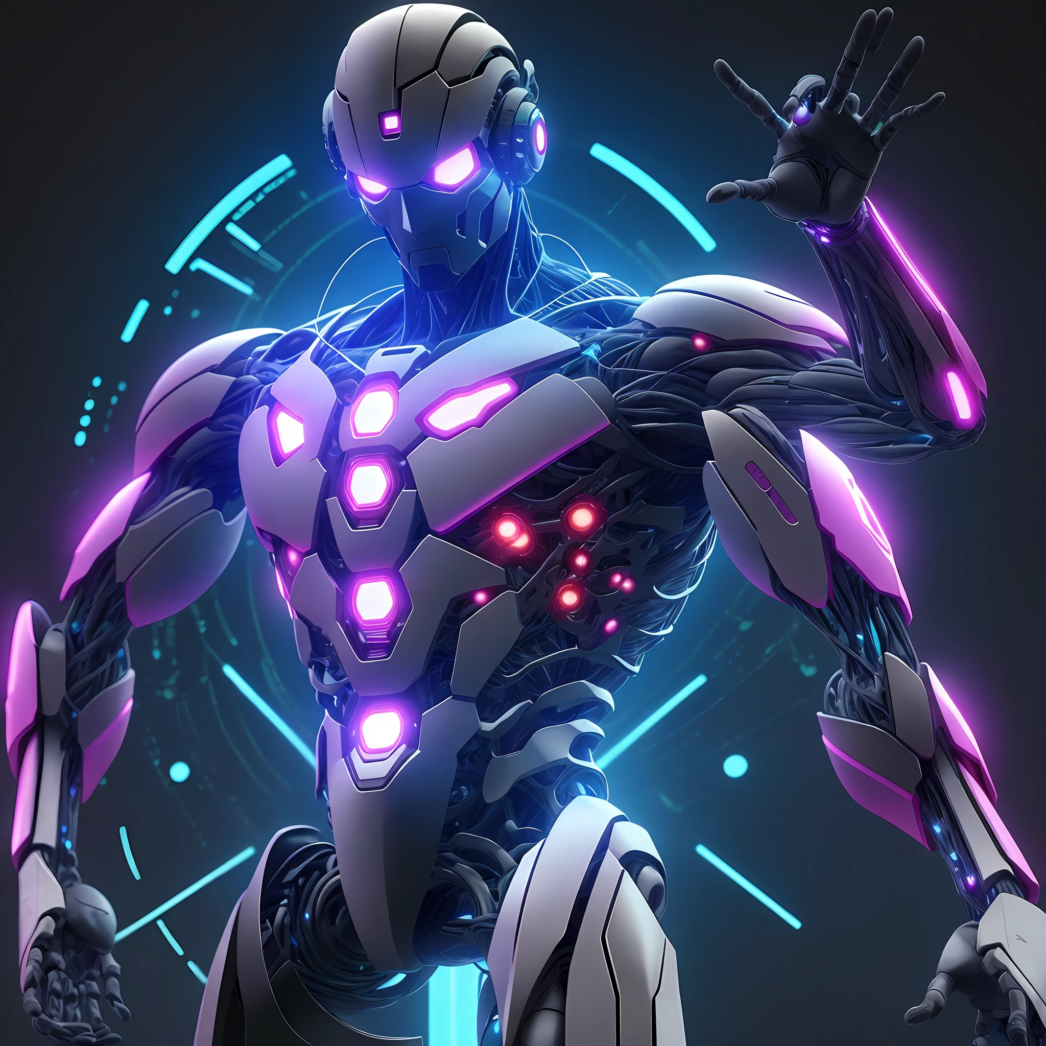 Male, AI Virtual Human, Sci-Fi, Virtual, Positive, Virtual Sci-Fi, Cybernetic Eye, SC3PT4 Style