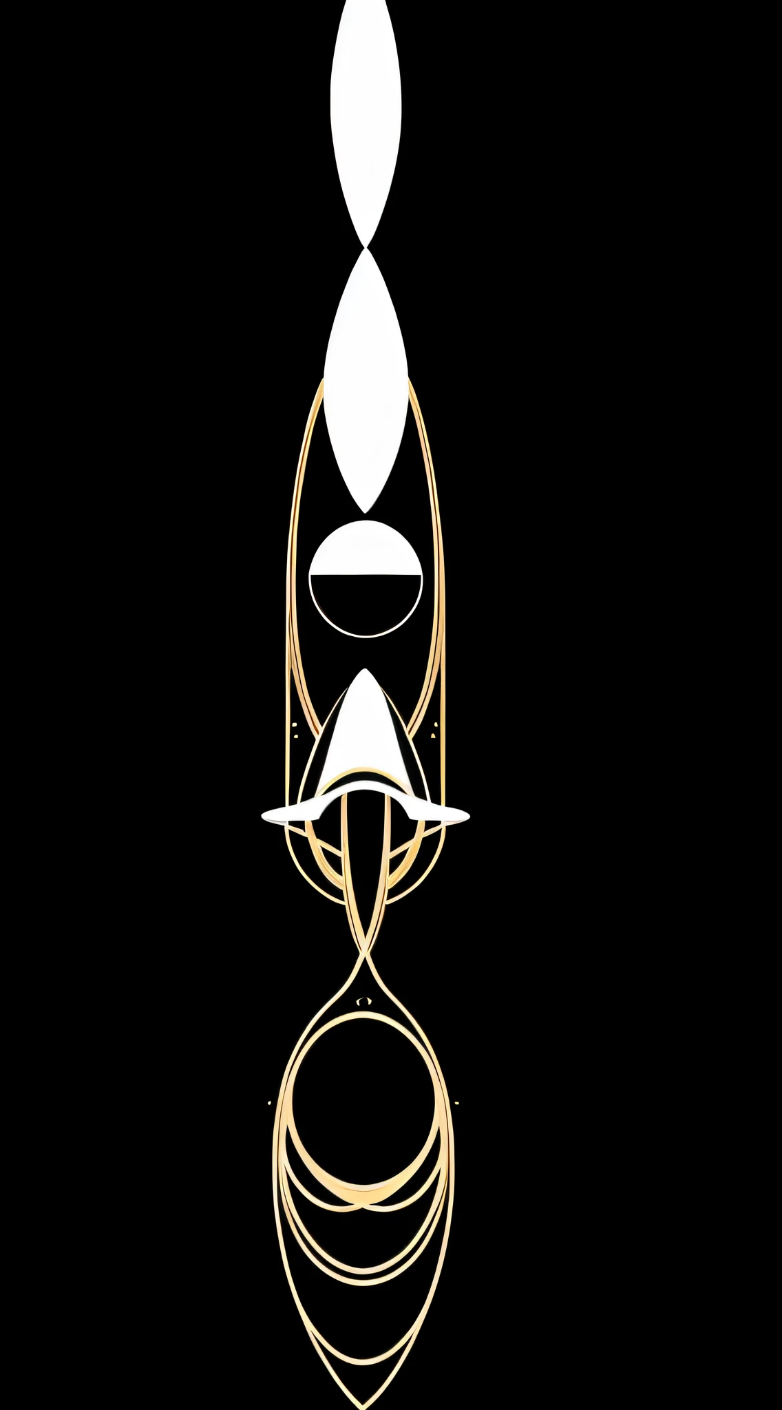 Minimalist design, only use the color ((black, white and gold)), about ((EXTRATERRESTES), simple, simple, minimalist, without many details, abstract, brief, essential.