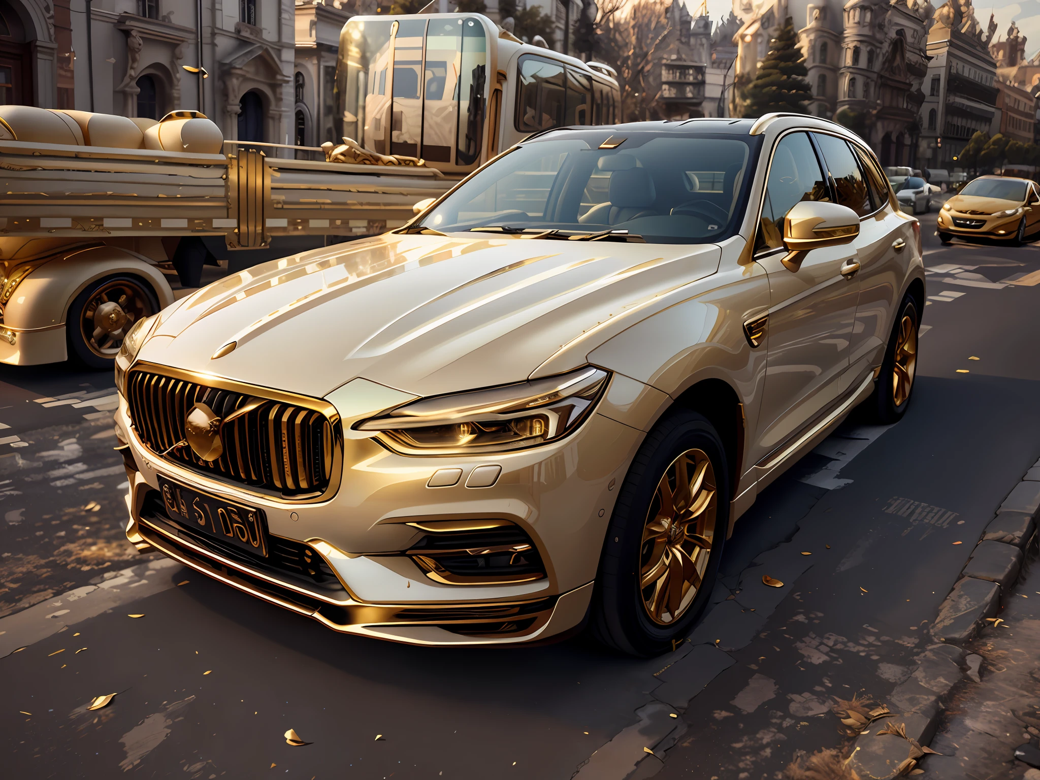 IvoryGoldAI luxury car in streets