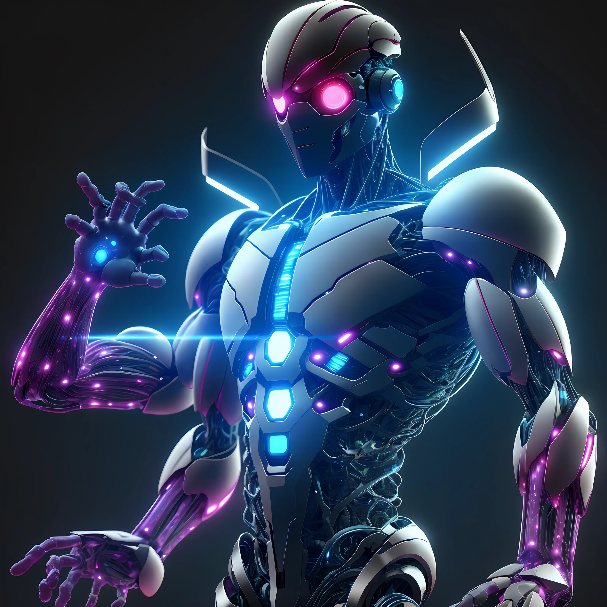 Male, AI virtual human, futuristic technology, sci-fi sense, sci-fi, virtual, positive, virtual sci-fi, cybernetic eye, SC3PT4 style