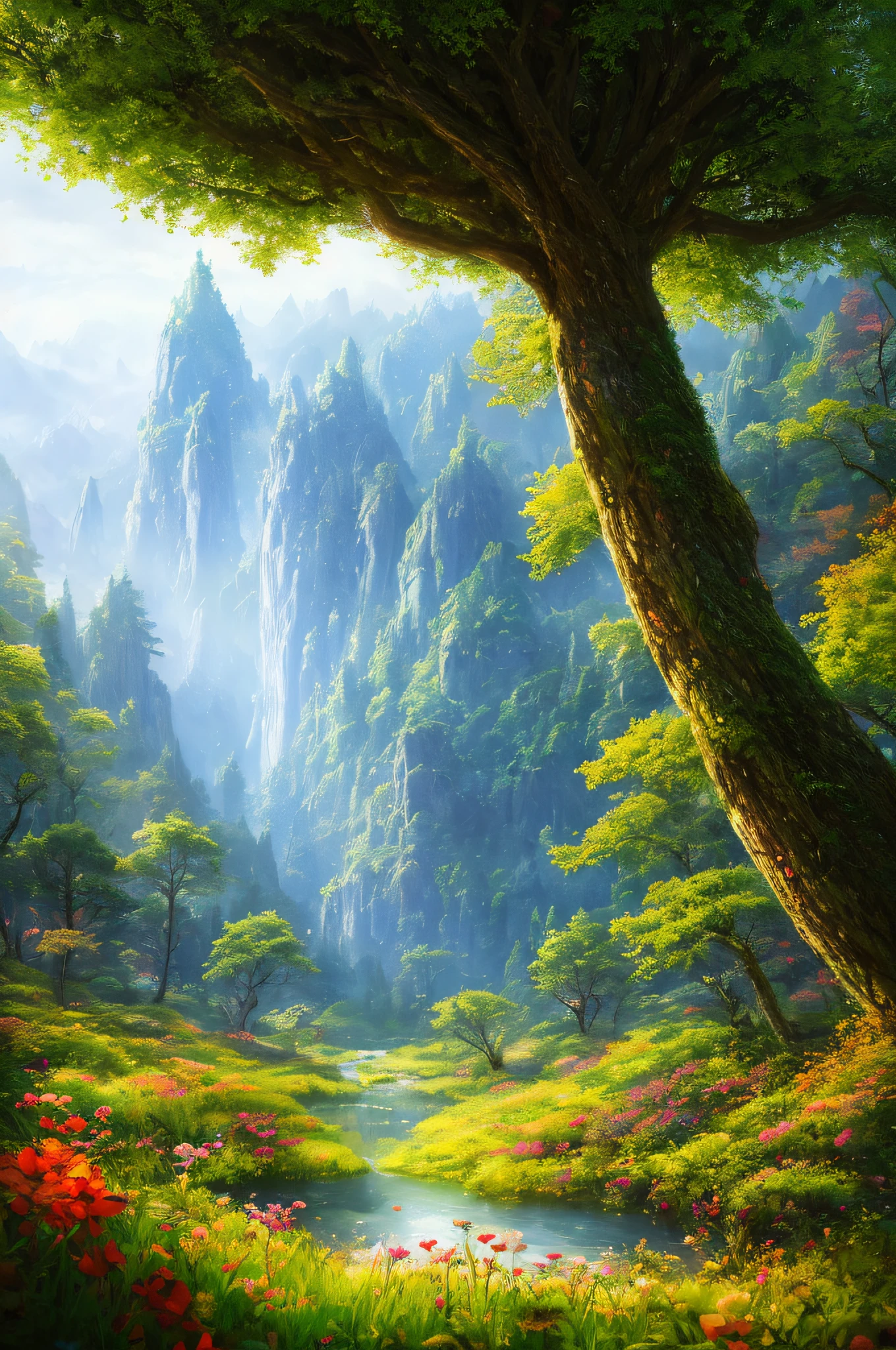 masterpiece, best quality, high quality,extremely detailed CG unity 8k wallpaper, An enchanting and dreamy scene of a fantasy forest, with towering trees, glowing mushrooms, and hidden fairy glens, creating a sense of mystique and enchantment, artstation, digital illustration, intricate, trending, pastel colors, oil paiting, award winning photography, Bokeh, Depth of Field, HDR, bloom, Chromatic Aberration ,Photorealistic,extremely detailed, trending on artstation, trending on CGsociety, Intricate, High Detail, dramatic, art by midjourney