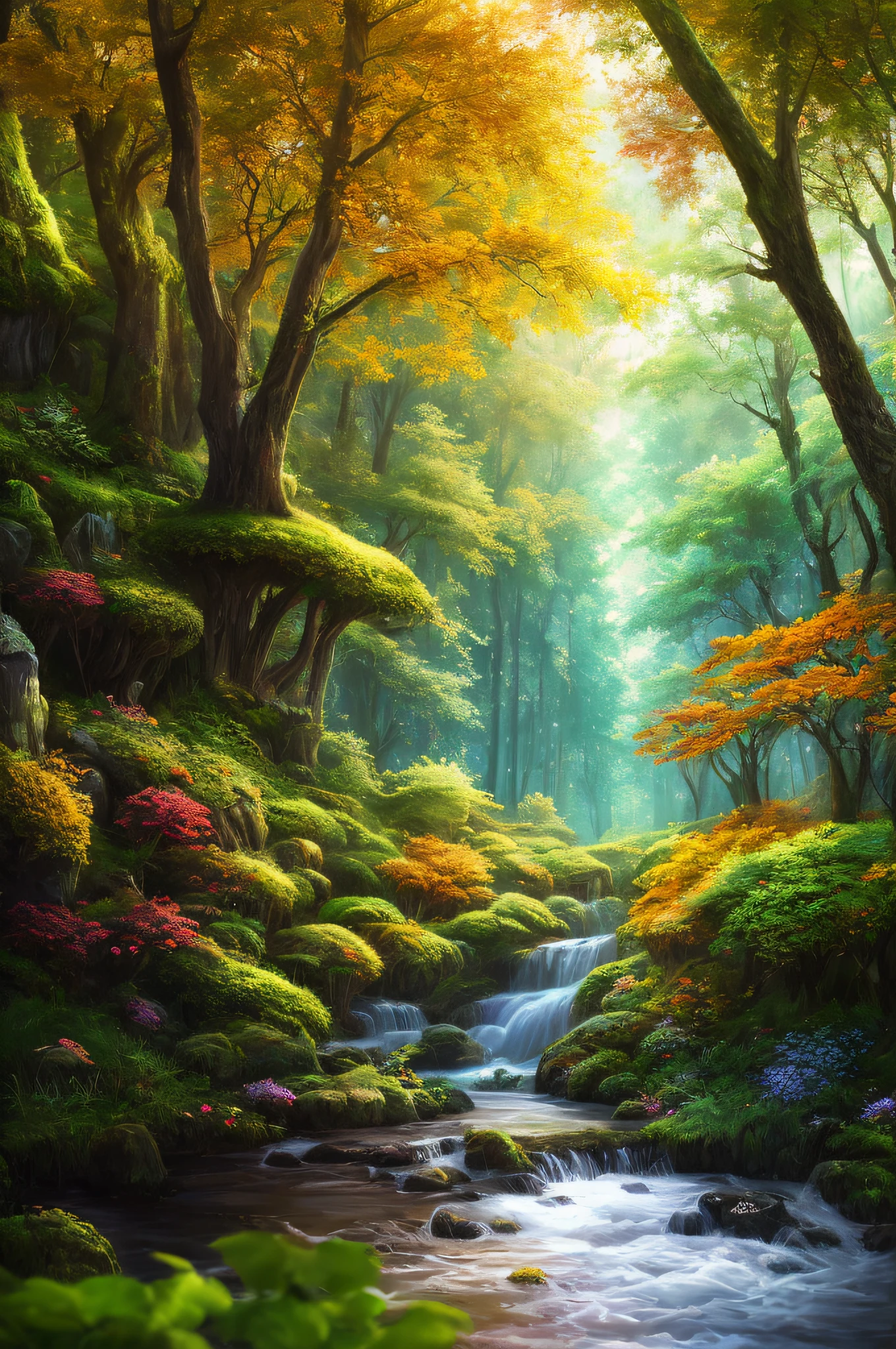 masterpiece, best quality, high quality,extremely detailed CG unity 8k wallpaper, An enchanting and dreamy scene of a fantasy forest, with towering trees, glowing mushrooms, and hidden fairy glens, creating a sense of mystique and enchantment, artstation, digital illustration, intricate, trending, pastel colors, oil paiting, award winning photography, Bokeh, Depth of Field, HDR, bloom, Chromatic Aberration ,Photorealistic,extremely detailed, trending on artstation, trending on CGsociety, Intricate, High Detail, dramatic, art by midjourney