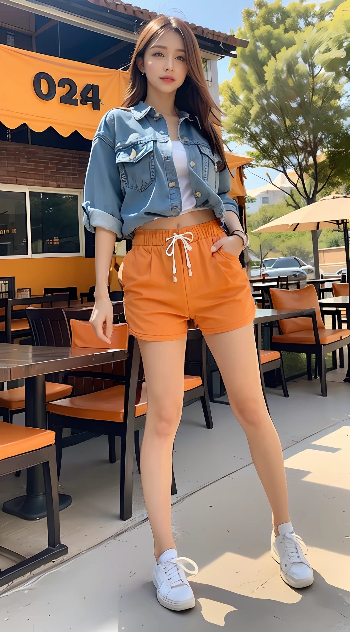 Hands in trouser pockets