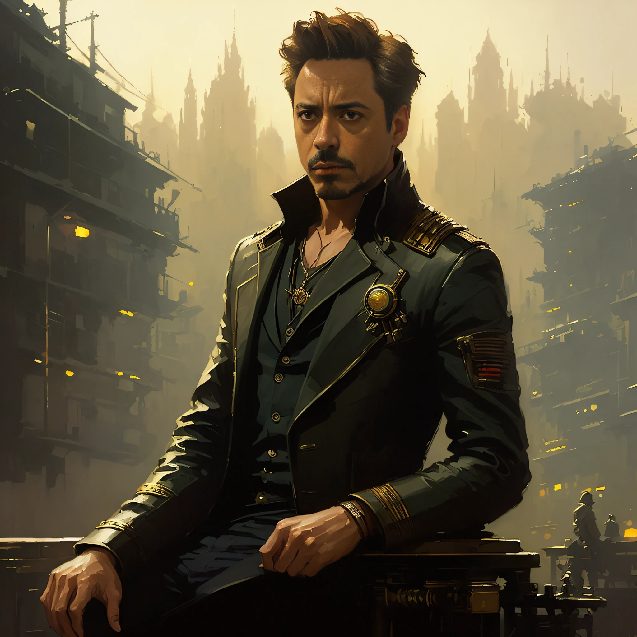 Robert Downey Jr., VHS Effect, (Poster: 1.2), Poster on the Wall, Nostalgia, Movie Poster, (Skin Texture), Intricate Detail, Fine Detail, Hyperdetail, Ray Tracing, Subsurface Scattering, Diffuse Soft Light, Shallow Depth of Field, (Oliver Wetter) Ed Blinkey, Atey Ghailan, Studio Ghibli's Professional Majestic Oil Painting, Jeremy Mann, Greg Manchess, Antonio Moro by (greg rutkowski:1.4), bokeh
