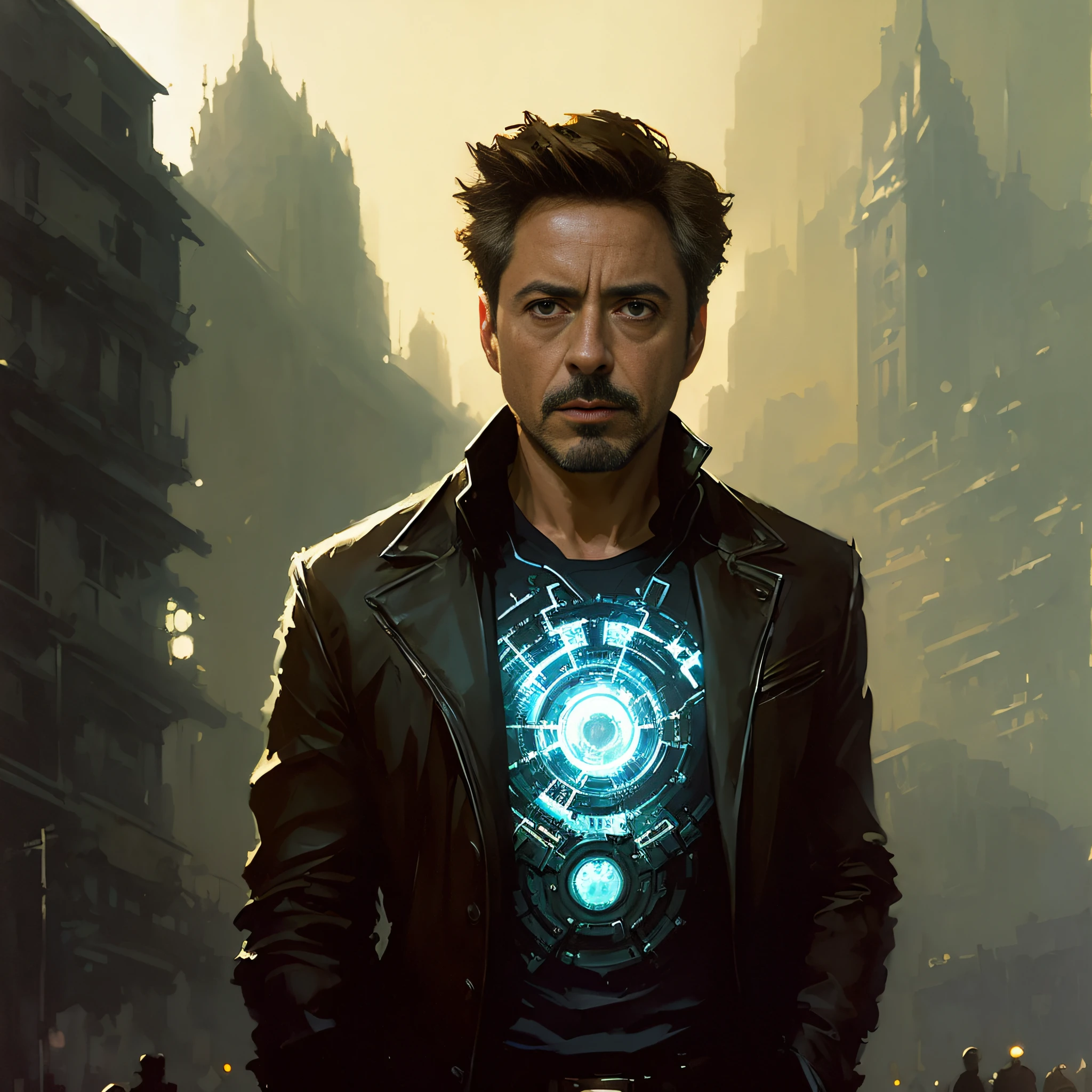 Robert Downey Jr., VHS Effect, (Poster: 1.2), Poster on the Wall, Nostalgia, Movie Poster, (Skin Texture), Intricate Detail, Fine Detail, Hyperdetail, Ray Tracing, Subsurface Scattering, Diffuse Soft Light, Shallow Depth of Field, (Oliver Wetter) Ed Blinkey, Atey Ghailan, Studio Ghibli's Professional Majestic Oil Painting, Jeremy Mann, Greg Manchess, Antonio Moro by (greg rutkowski:1.4), bokeh