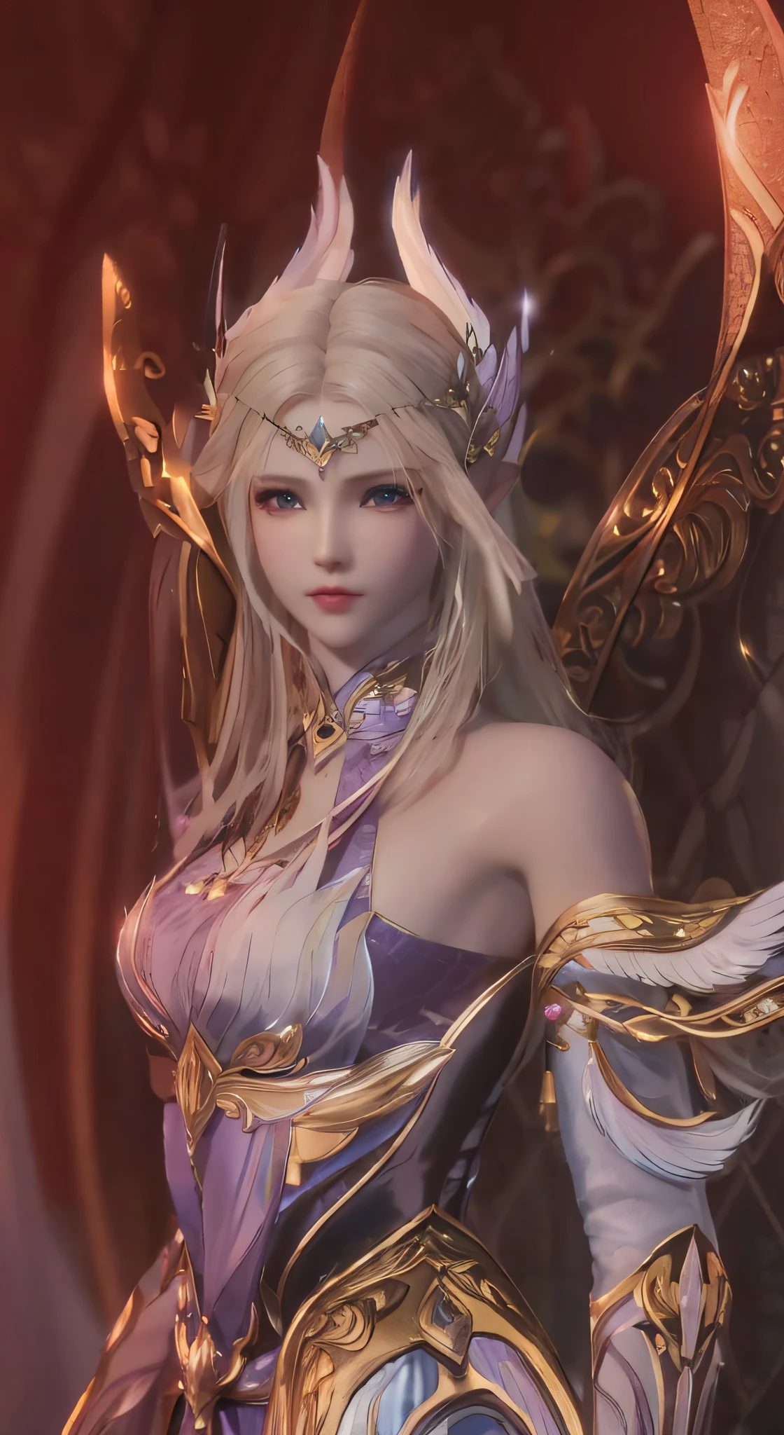 Close-up of a woman holding a sword in a purple dress, 4 K detail fantasy, bloodline 2 revolutionary style, shadowbringer movie, beautiful and elegant elf queen, wow 4 k detail fantasy, Aion from Bloodline 2, seductive elven princess knight, portrait of the elf queen, game CG, Artgerm ; 3D Unreal Engine, ((Close-up of faces, detailed portrayal)), ((Perfect Faces)), (Delicate facial features))
