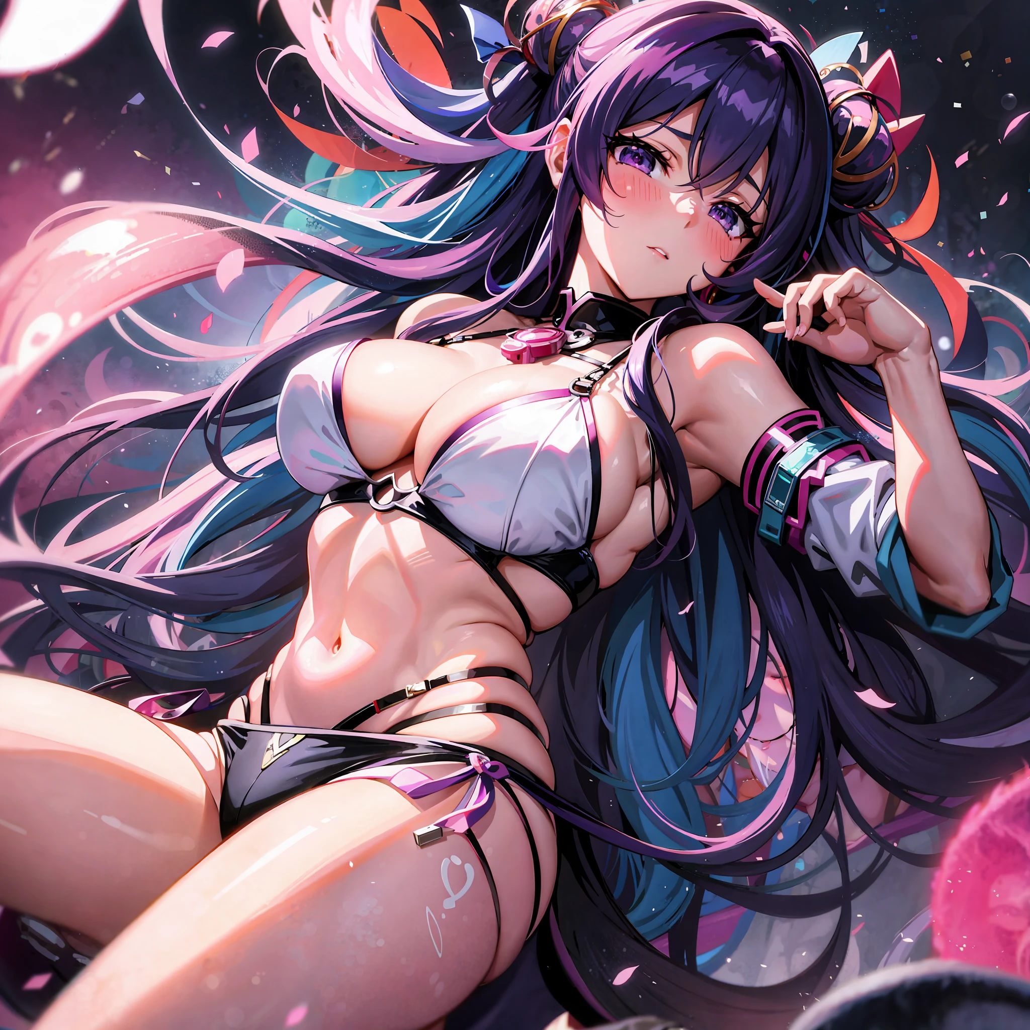 anime girl with long hair and purple hair in a bikini, seductive anime girl, anime style 4 k, extremely detailed artgerm, best anime 4k konachan wallpaper, beautiful alluring anime woman, anime moe artstyle, badass anime 8 k, anime art wallpaper 8 k, anime art wallpaper 4 k, anime art wallpaper 4k, 4k anime wallpaper