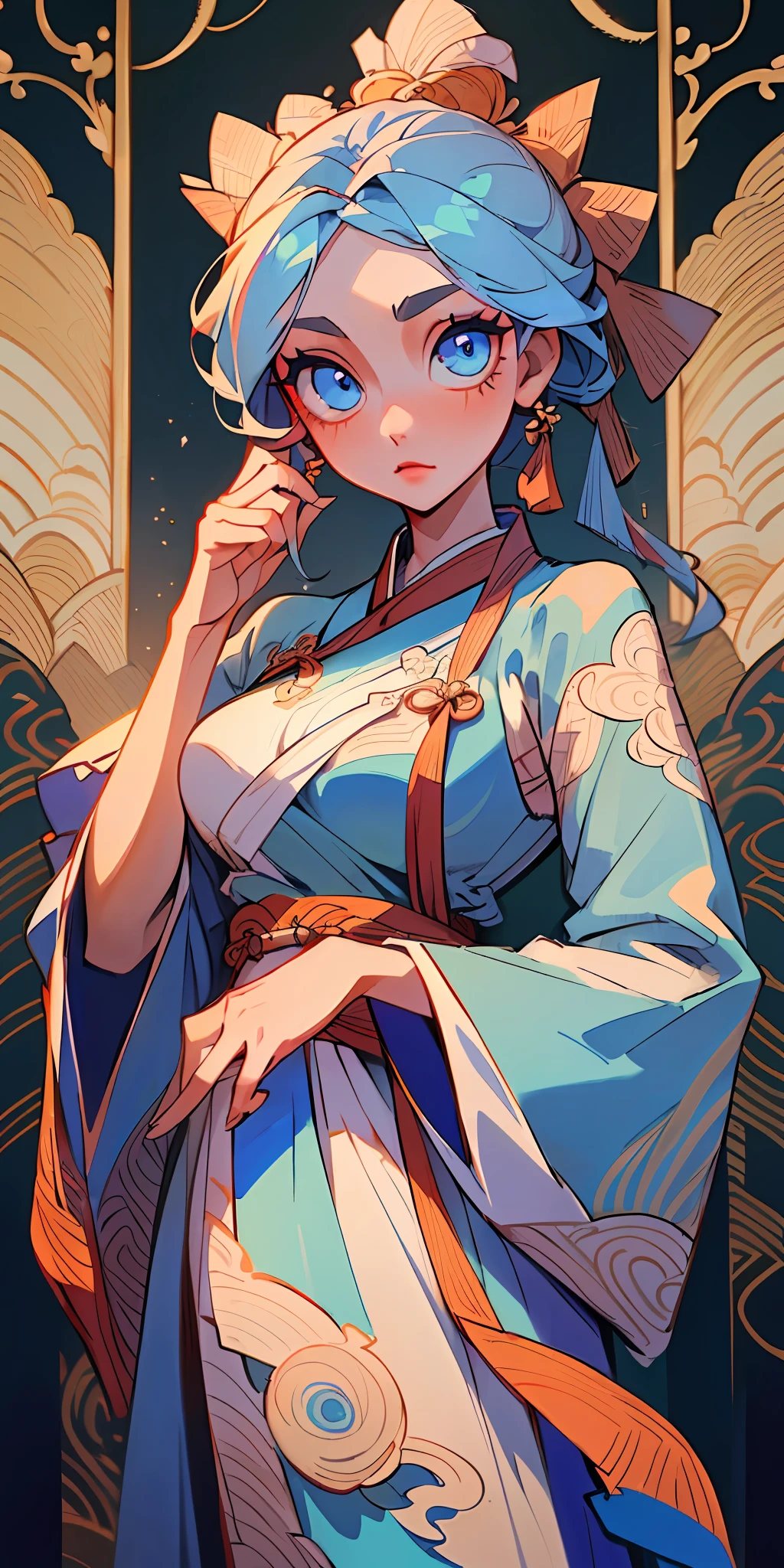 ((1girl)),((beautiful eyes, gorgeous eyes, stunning eyes, captivating eyes, mesmerizing eyes)),((hanfu:1.2, traditional clothing:0.9)),(((beautiful dress, stunning dress, elegant dress, gorgeous dress, exquisite dress)))