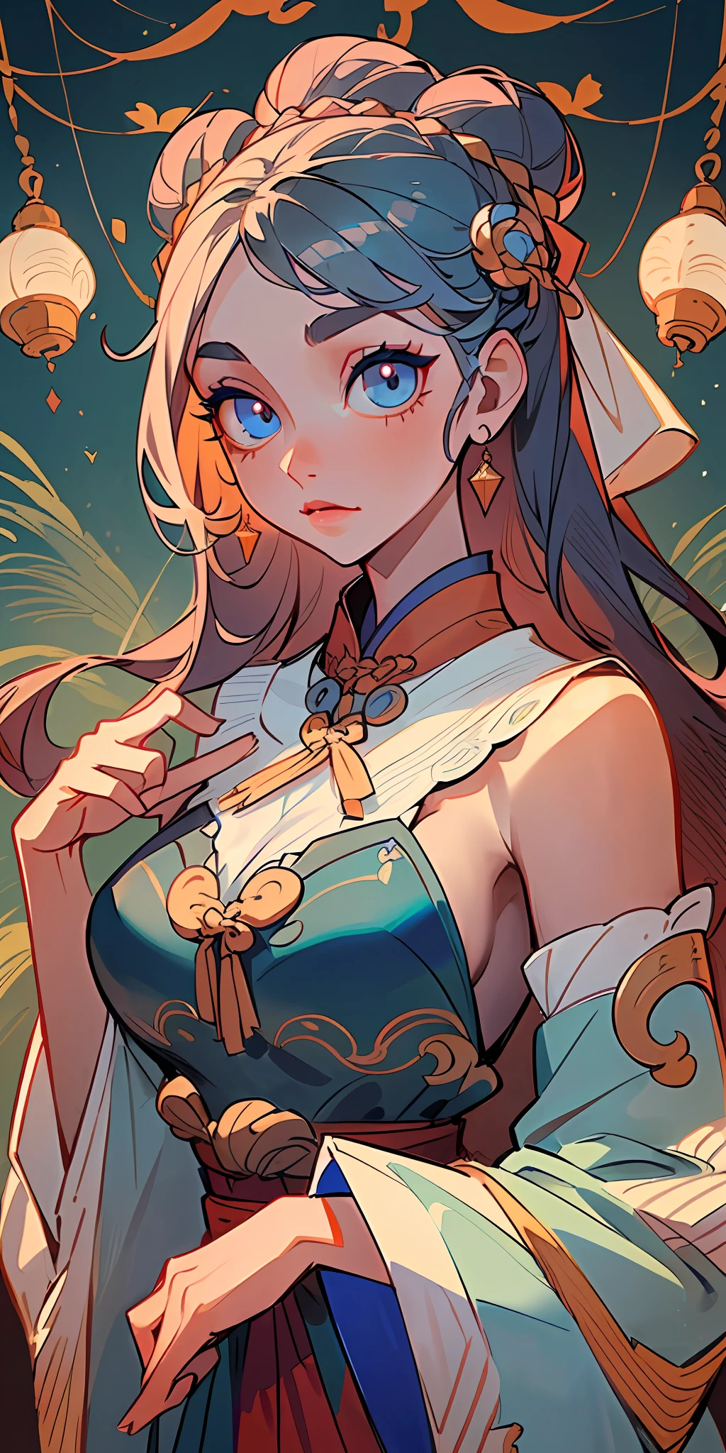 ((1girl)),((beautiful eyes, gorgeous eyes, stunning eyes, captivating eyes, mesmerizing eyes)),((hanfu:1.2, traditional clothing:0.9)),(((beautiful dress, stunning dress, elegant dress, gorgeous dress, exquisite dress)))