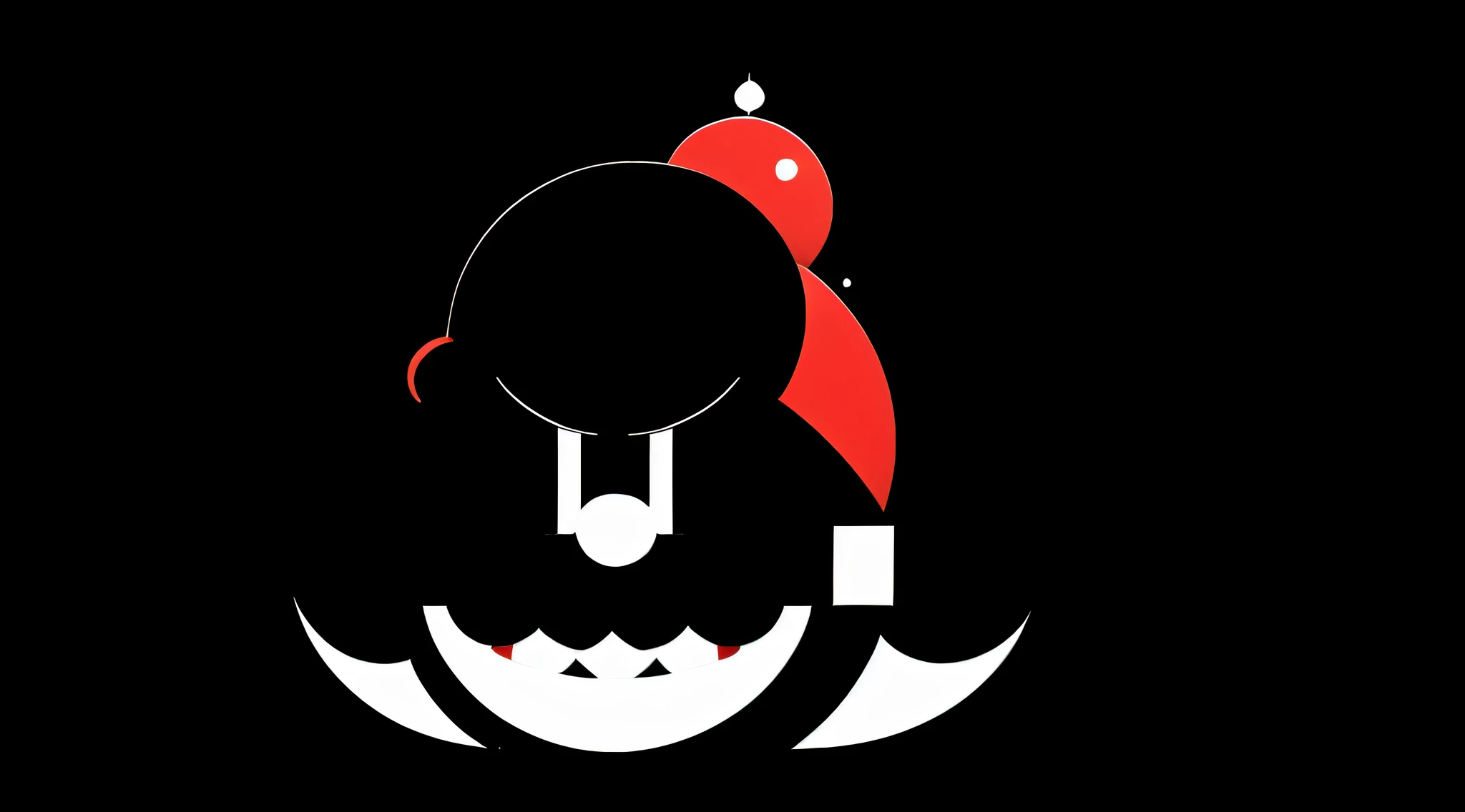 Design (minimalist), ONLY COLORS THAT ARE USED ARE ((black, RED and BLUE)), about ((MARIO BROS)), (((simple))), simple, minimalist, without many details, abstract, brief, essential.