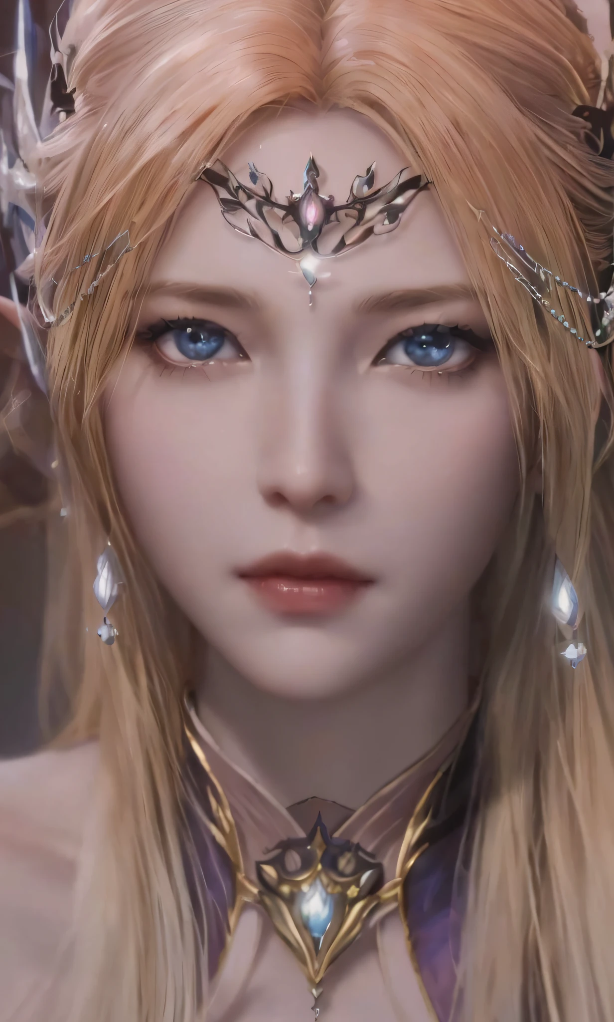 a close up of a woman with a crown on her head, cinematic goddess close shot, lineage 2 revolution style, 4 k detail fantasy, final fantasy face, from lineage 2, beautiful and elegant elf queen, a beautiful fantasy empress, hyperdetailed fantasy character, portrait of an elf queen, intricate ornate anime cgi style, elven character with smirk