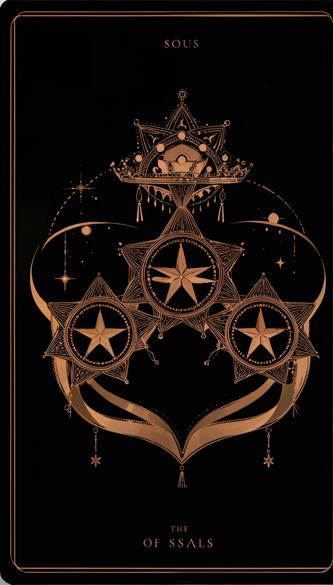 Soul cards, threads, crowns, stars, moons, no one,