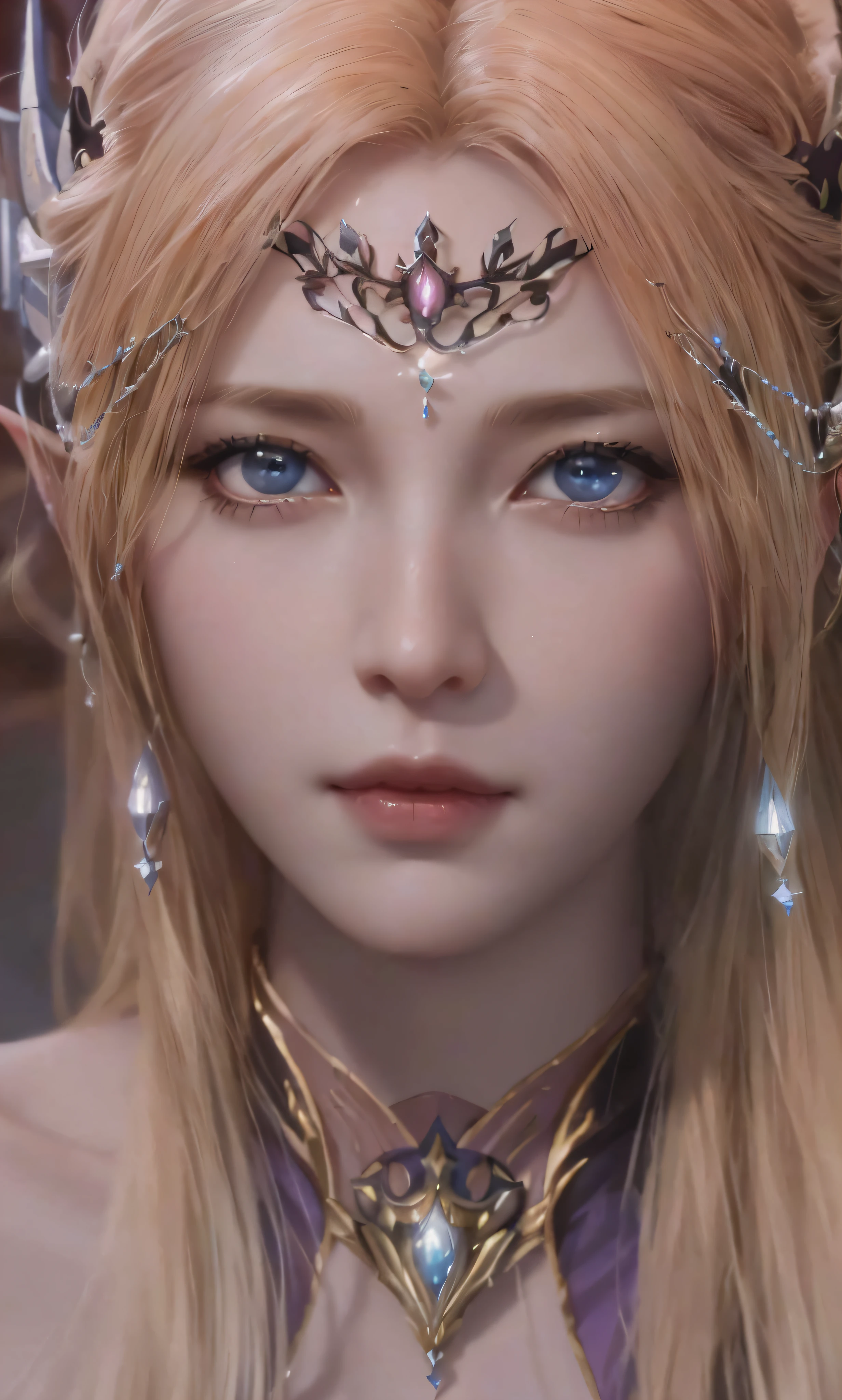 a close up of a woman with a crown on her head, cinematic goddess close shot, lineage 2 revolution style, 4 k detail fantasy, final fantasy face, from lineage 2, beautiful and elegant elf queen, a beautiful fantasy empress, hyperdetailed fantasy character, portrait of an elf queen, intricate ornate anime cgi style, elven character with smirk