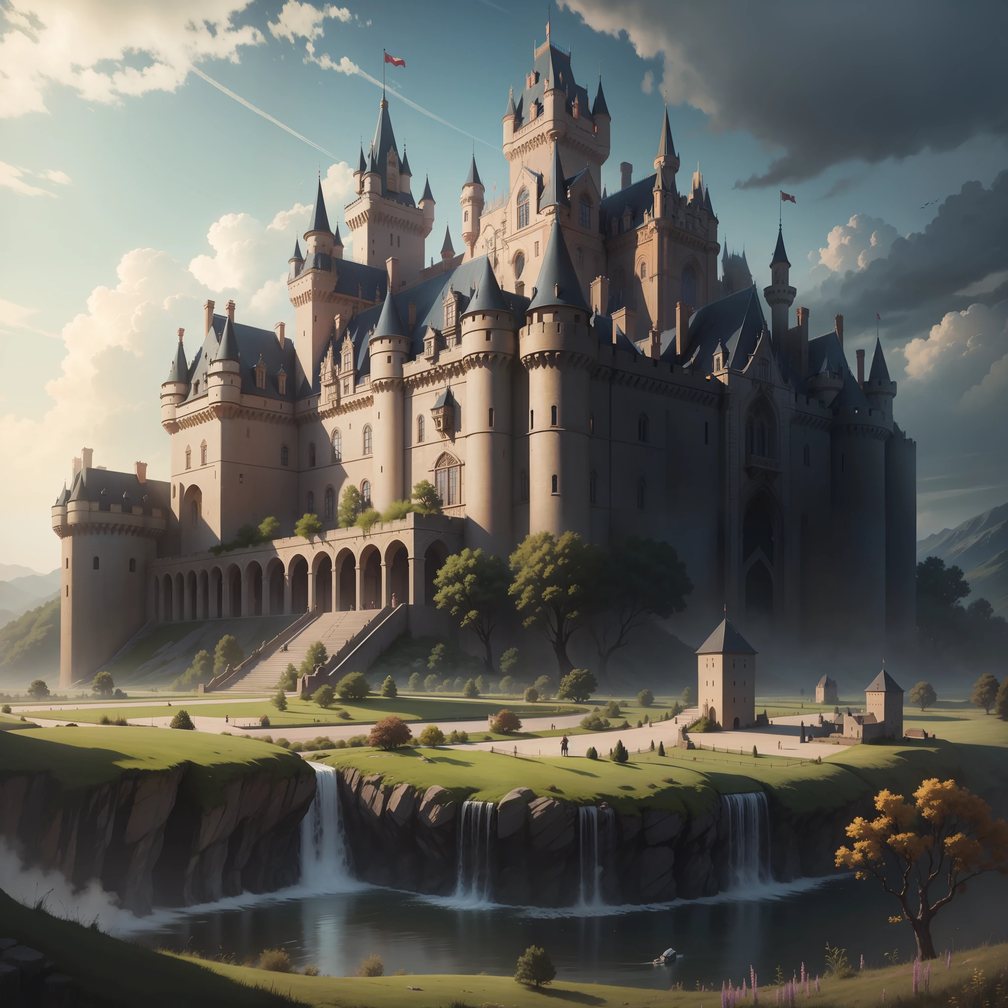 Huge castle in the background