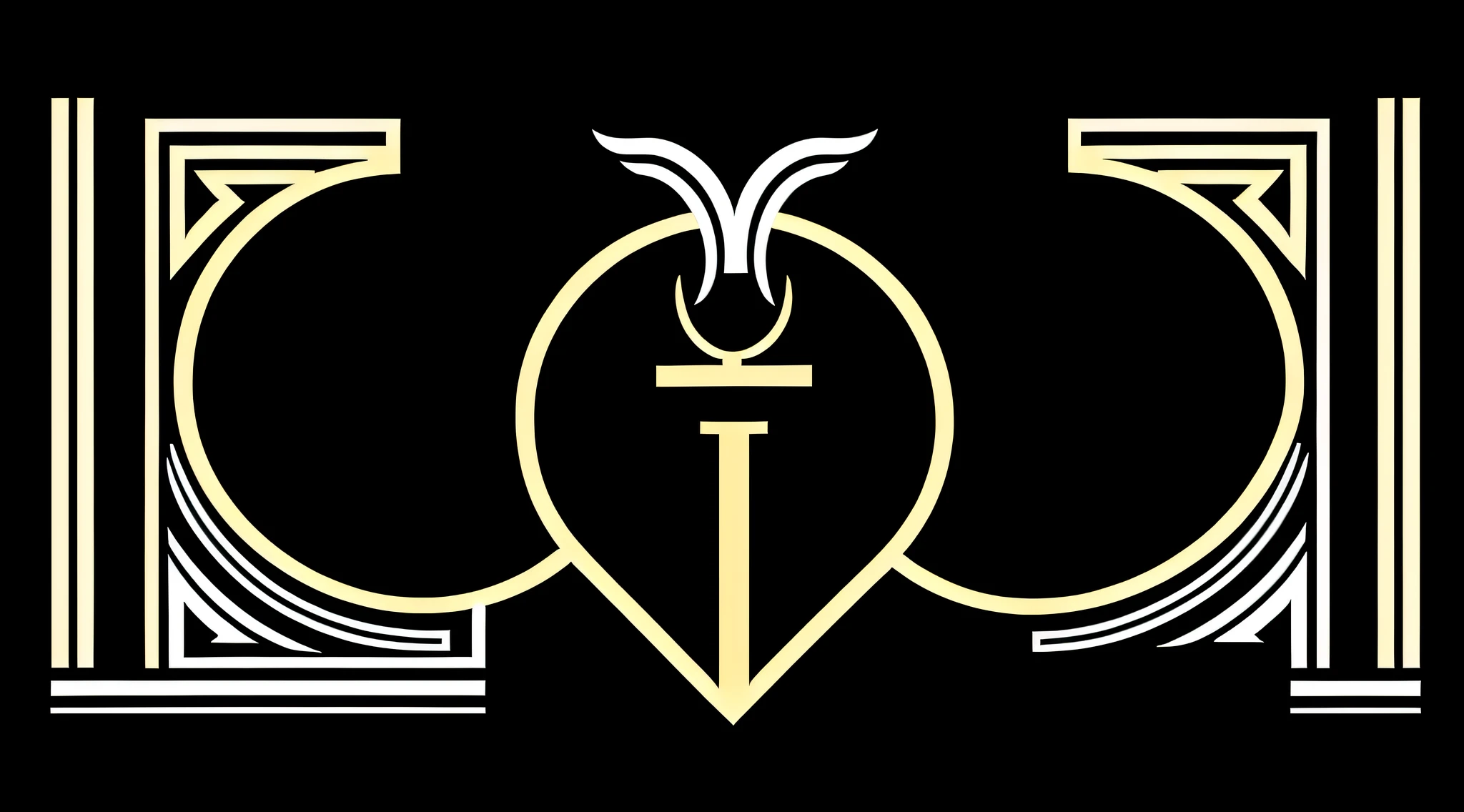 Design (minimalist), ONLY COLORS USED ARE ((black, white and GOLD)), about L ((GOD ZEUS)), (((simple))), simple, minimalist, without many details, abstract, brief, essential