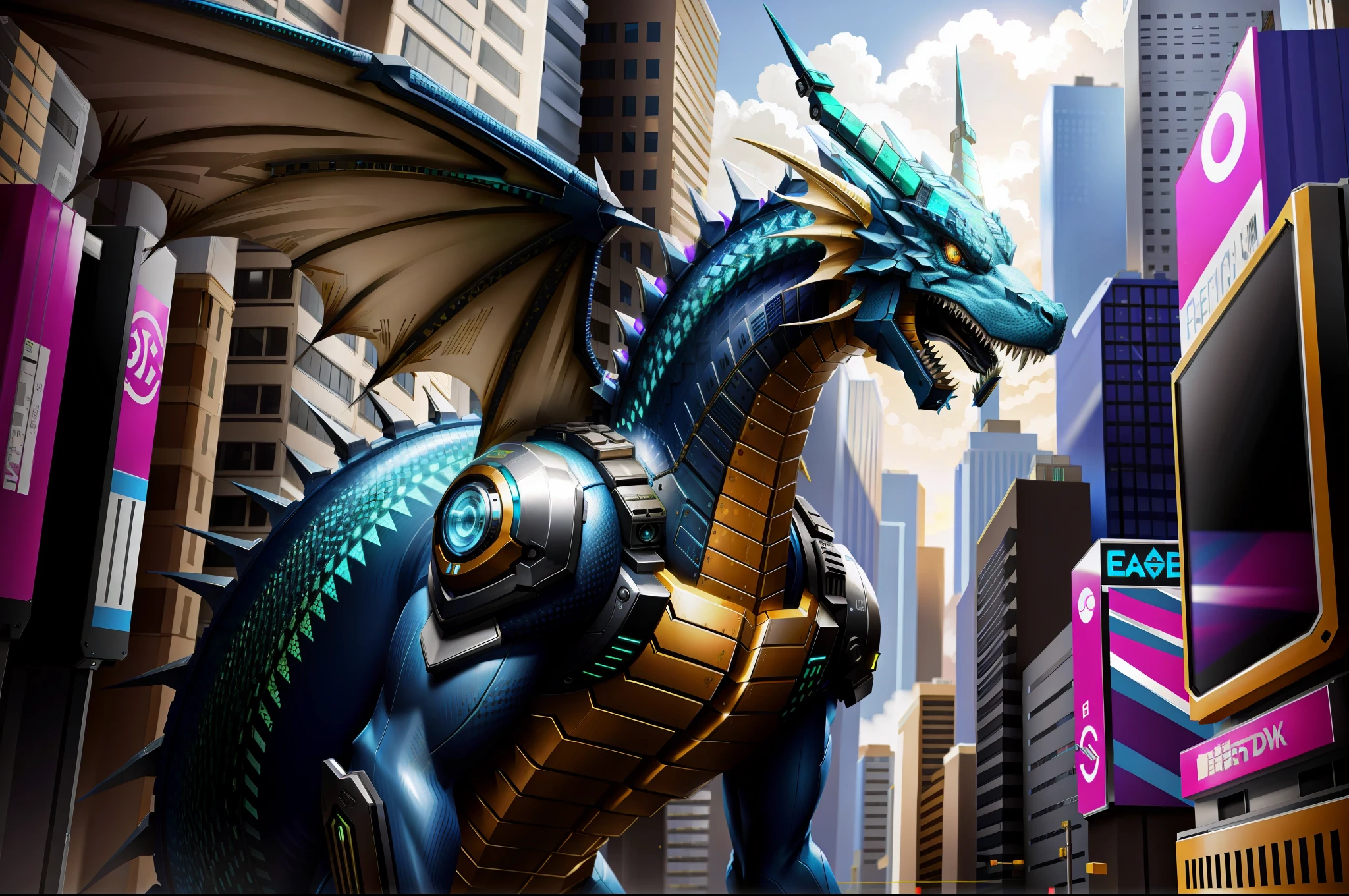 super realistic 8k cyberpunk dragon