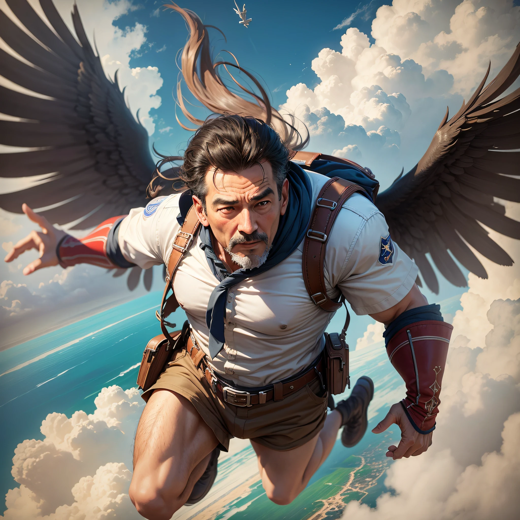 Uncle flying comfortably in the sky --auto --s2