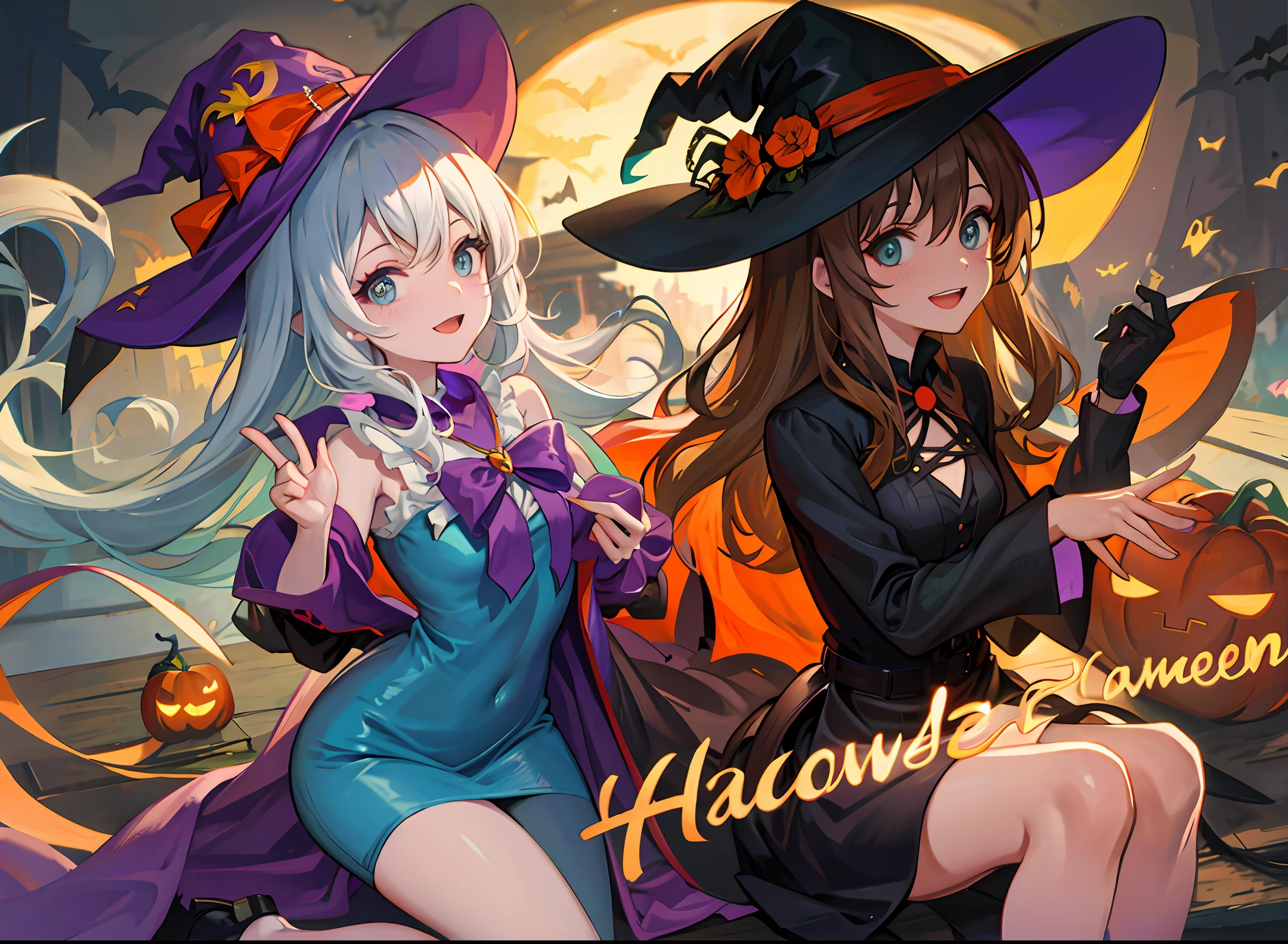 Witch in Halloween cartoon