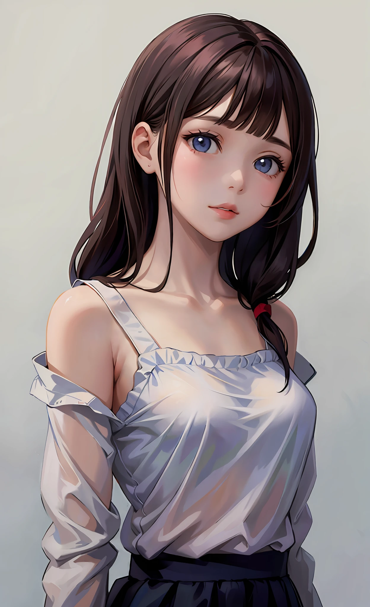 (masterpiece), 1girl, (simple clothes), (simple background)