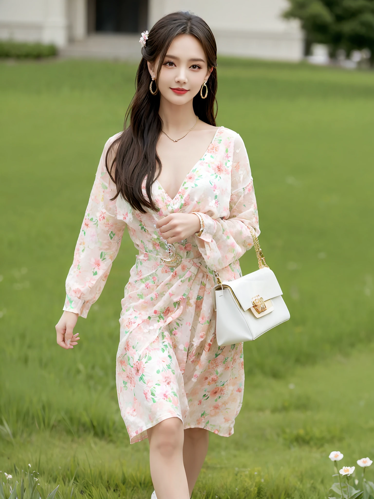 jewelry, solo, earrings, necklace, brunette hair, smile, single bun, (formal:1.6), reality, bun, bracelet, grin, ulzzang-6500v1.1, (original: 1.2), (reality: 1.3) , beautiful girl with beautiful details, extremely detailed eyes and face, eyes with beautiful details, ridiculous, incredibly ridiculous, huge file size, ultra detail, high resolution, super detailed, best quality, masterpiece, Illustrations, super detailed and beautiful, super detailed, CG, unity, 8k wallpaper, amazing, fine details, masterpiece, top quality, extremely detailed CG Unity 8k wallpaper, cinematic lights, (perfect shiny skin:0.6), slender and smooth lines, (floating), (small breasts: 1), earrings, ((full body photo))), (((in flowers))), ((in dresses))), (beautiful clouds)))