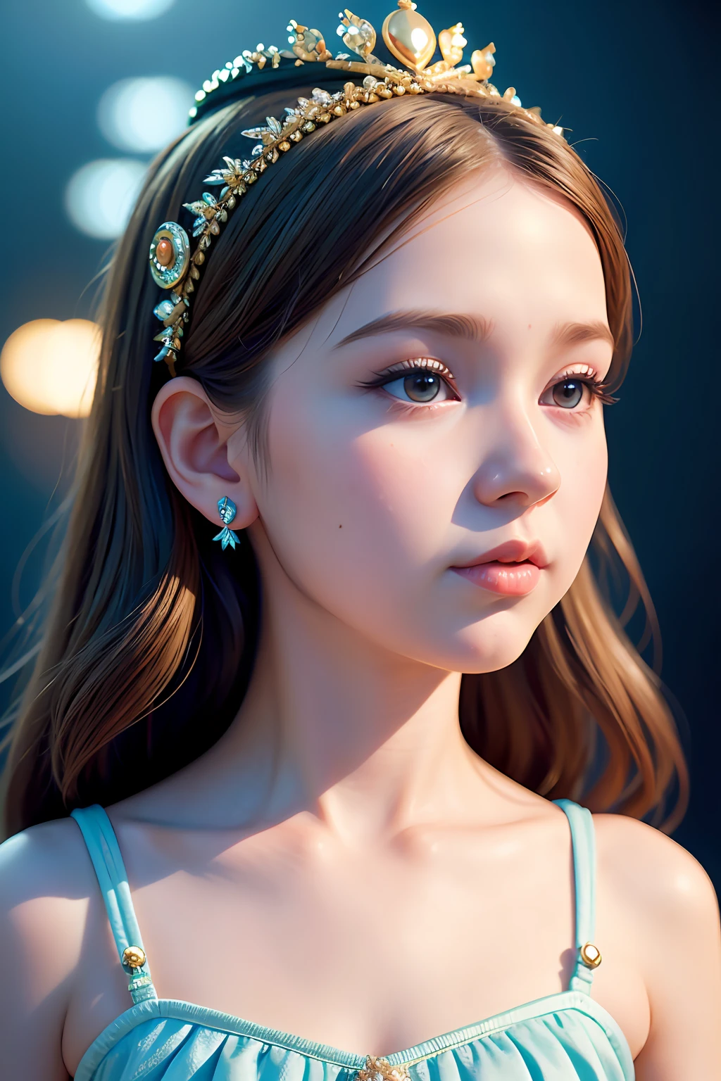 Portrait of cute baby Childlike Empress from Never Ending Story, cute baby face, amazing digital ilustration By artgerm By cgsociety, amazing lighting, pixar style, bluesky studios, ultra details
