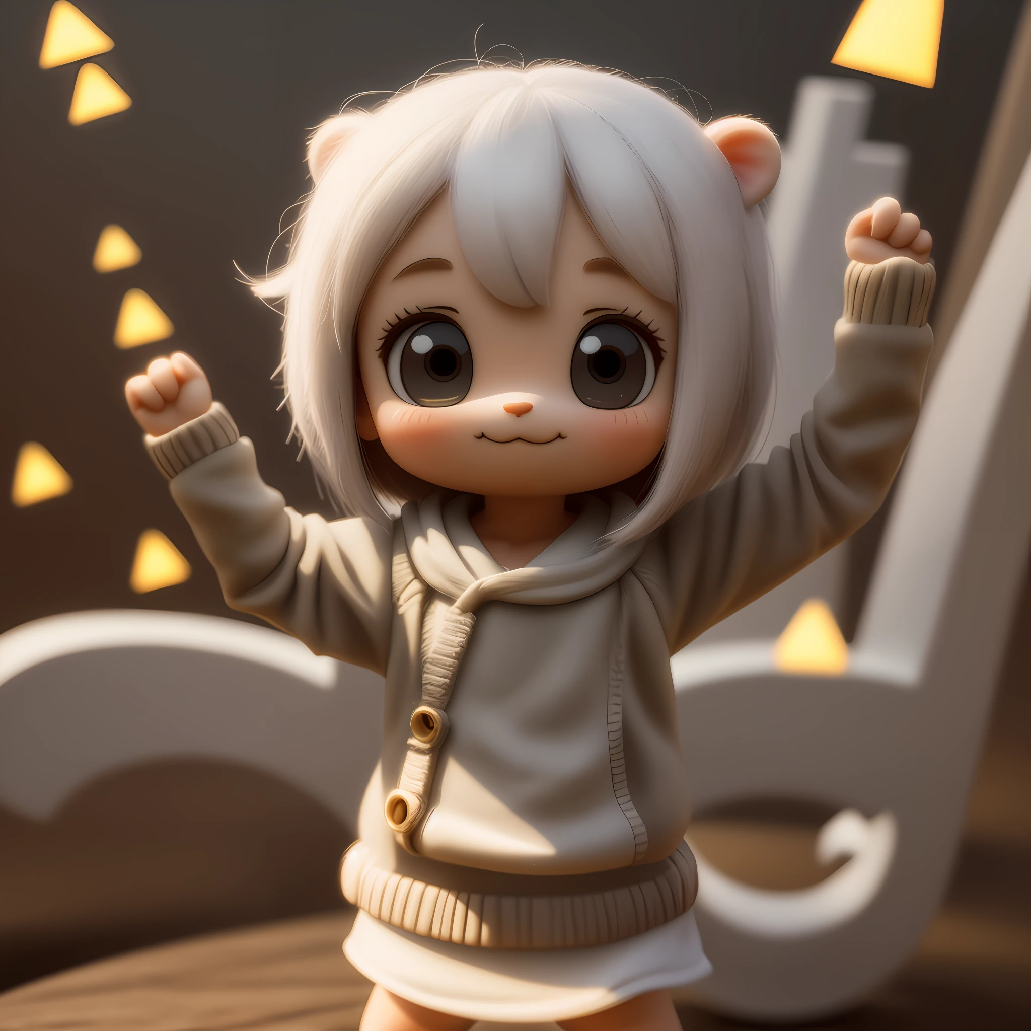 A cute little character in light 3D with a front