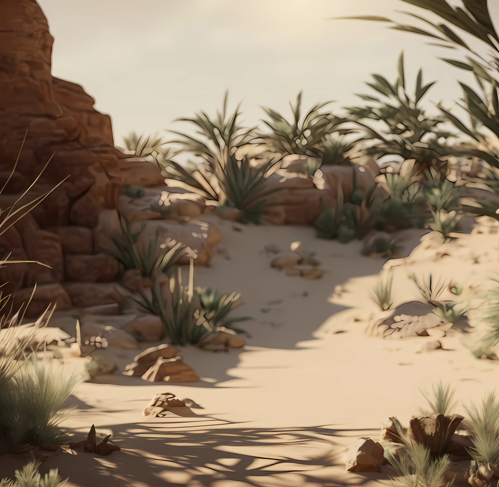 desert environment, sand and desert environment, highly detailed environment, super detailed environment, oasis in the desert, detailed environment, complex details in the environment, Unreal Engine 5 environment, desert oasis, realistic scenes, digital detail environment, [4K realism], rendering in Cryengine, dusty environment, ENB