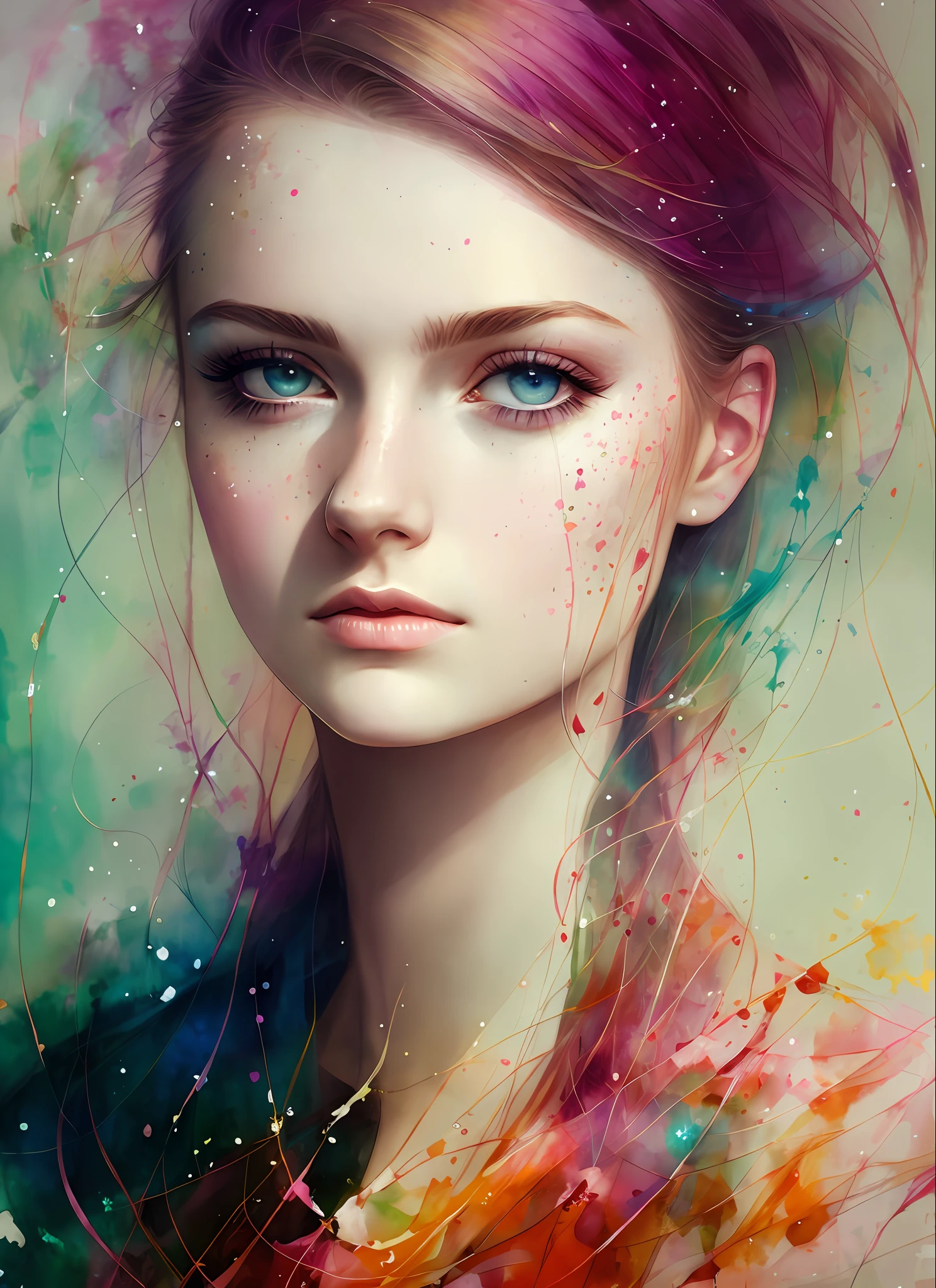 Sophie Dee by agnes cecile, luminous design, pastel colours, ink drips, autumn lights