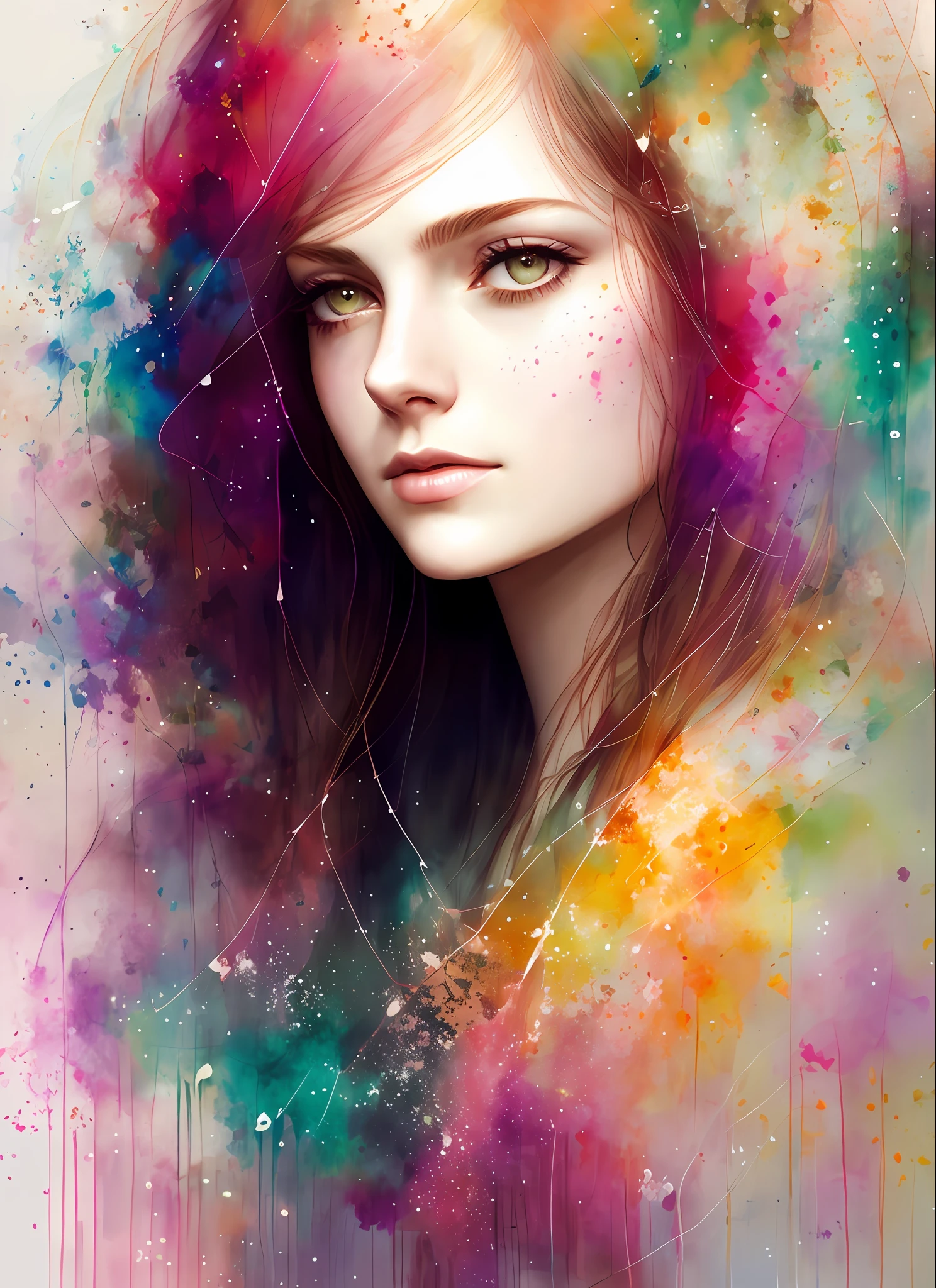 Sophie Dee by agnes cecile, luminous design, pastel colours, ink drips, autumn lights