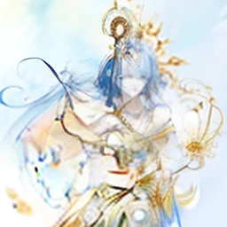 extravagant, very short, filigree, soft, in screenshot, 1girl, Yoshitaka amano, beads, high resolution, full body, pale skin, elegant face, highly detailed face, highly detailed, many accessories, movie, illustration, watercolor, , illustrator, masterpiece,