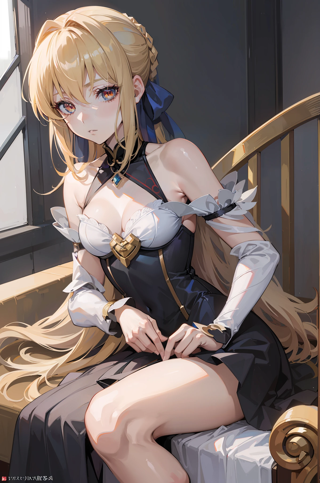 ((Top Quality, 8K,)) 1 Woman, Blonde Hair and Red Eyes Anime Girl, Anime Girl Named Lucy, Portrait of a Female Anime Hero, Female Anime Character, Zodiac Girl Portrait Knight, Artoria Pendragon, Hajime Yatate, Symphogear, Giorno Giovanna, Cornelia from Code Geass, War Maiden Suvia, Small Luxury Dresses