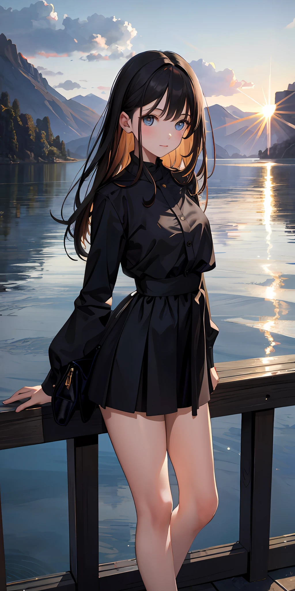 Masterpiece, best quality, high resolution, very detailed, detailed background, 1 girl, looking at the viewer, lakeside, transparent, shy, NSFW