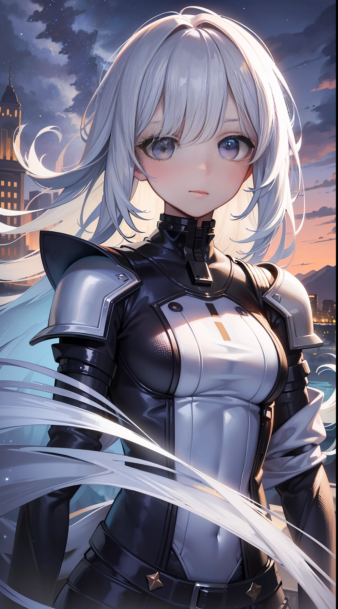 best quality, masterpiece, highres,
1girl, Detailed face, (Upper body:1.6), Cyber cities, mountains and rivers, night, firefly lights, Realistic, rich in detail, (White down:1.2), (beautiful body:1.4),