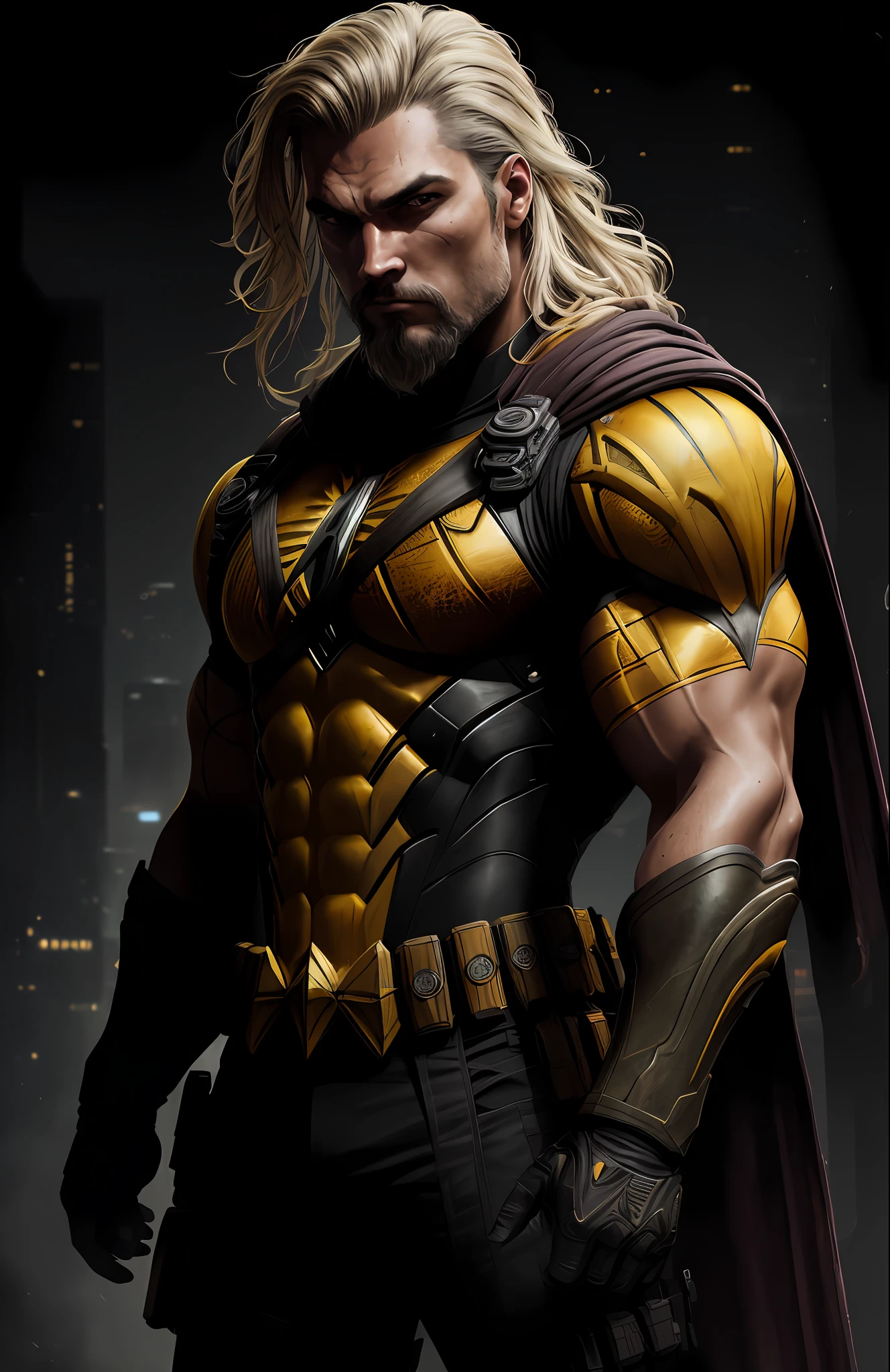 (dark shot: 1.1), epic realistic, Aquaman from DC, yellow gradient, black, brown and magenta color scheme, grunge aesthetics!!! graffiti tag wall background, art by Greg Rutkowski and artgerm, soft cinematic light, Adobe Lightroom, darkroom, HDR, intricate, highly detailed, (depth of field: 1.4), faded, (neutral colors: 1.2), (hdr: 1.4), (muted colors: 1.2), hyper-detail (artstation: 1.4), cinematic, warm light, dramatic light (complex details: 1.1)