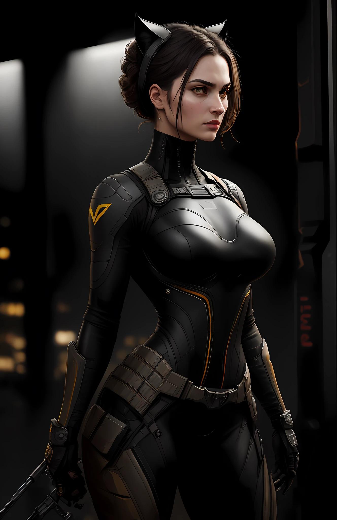 (dark shot: 1.1), epic realistic, Catwoman from DC, yellow gradient, black, brown and magenta color scheme, grunge aesthetics!!! graffiti tag wall background, art by Greg Rutkowski and artgerm, soft cinematic light, Adobe Lightroom, darkroom, HDR, intricate, highly detailed, (depth of field: 1.4), faded, (neutral colors: 1.2), (hdr: 1.4), (muted colors: 1.2), hyper-detail (artstation: 1.4), cinematic, warm light, dramatic light (complex details: 1.1)
