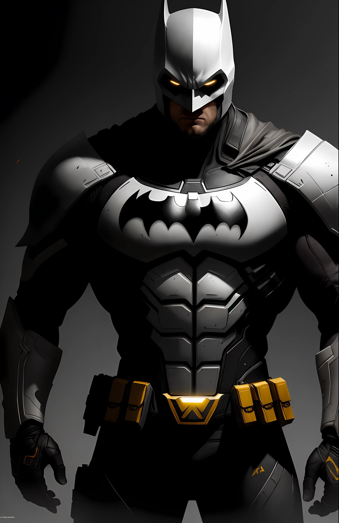 (dark shot: 1.1), epic realistic, White Batman from DC, yellow gradient, black, brown and purple color scheme, grunge aesthetic!!! graffiti tag wall background, art by Greg Rutkowski and artgerm, soft cinematic light, Adobe Lightroom, darkroom, HDR, intricate, highly detailed, (depth of field: 1.4), faded, (neutral colors: 1.2), (hdr: 1.4), (muted colors: 1.2), hyper-detail (artstation: 1.4), cinematic, warm light, dramatic light (complex details: 1.1)