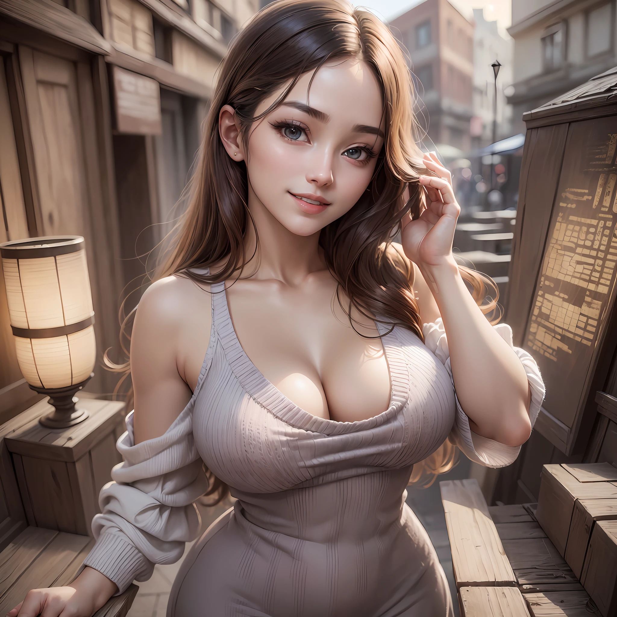 Masterpiece, top quality, ((((Realistic, Photorealistic: 1.37))), 8K, very delicate and beautiful, wonderful, official art with attention to detail, ridiculous, incredibly ridiculous, huge file size, super detailed, very detailed, (beautiful detailed girl), very detailed eyes and face, beautiful detailed eyes, light on the face, nsfw, (one girl), look at the viewer, ( perfect female figure), slim waist, (Korean beauty), full body, big breasts, standing, abdomen, summer knit dress, feminine look, smile, --auto --s2