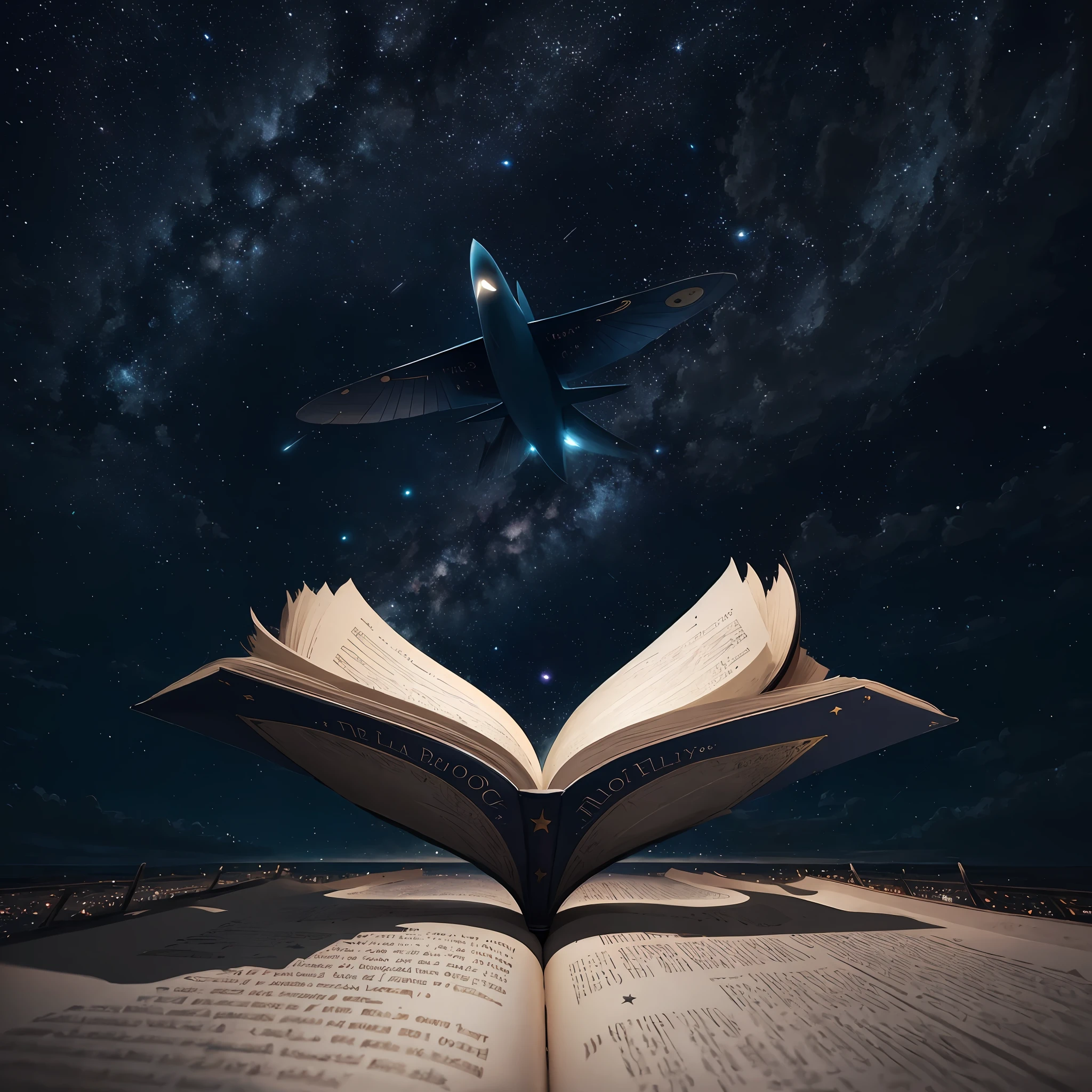 The Flying Book, No People, Night Sky