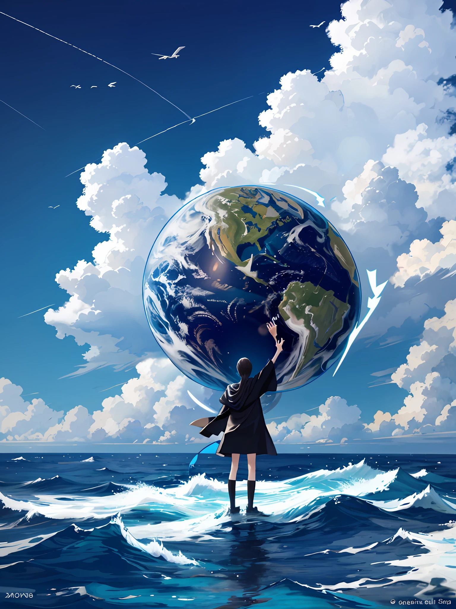 Image of + sign with world behind