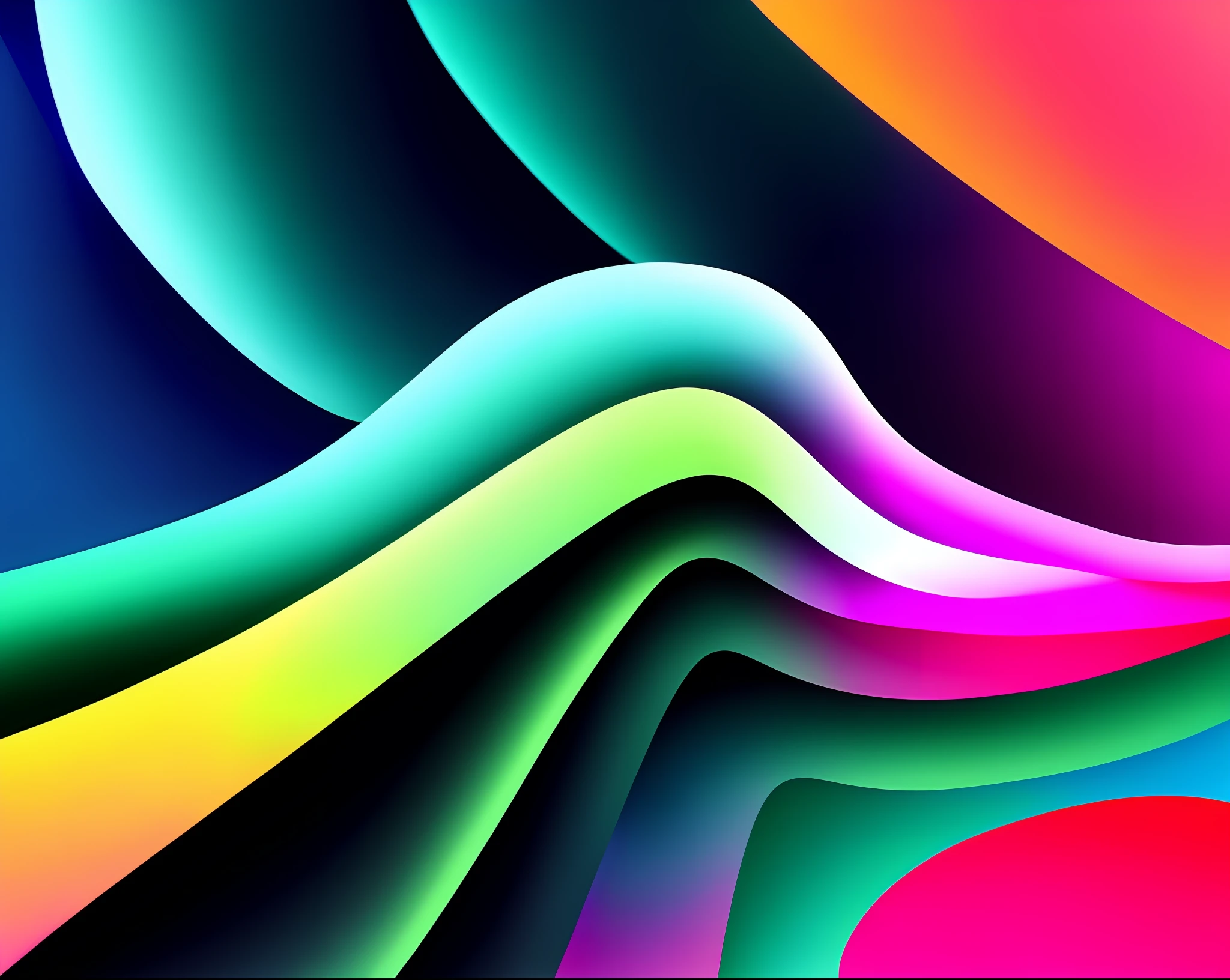 Close-up of dark blue, light green, light blue, pink background with a wave of colors, 1 0 2 4 Farben abstract, swirling vibrant lines, vivid cartoon colors, bright colors, vibrant colors, vibrant background, flat bright colors, iPhone 15 background, flat, dark blue, light green, light blue, pink, matte texture, slight shadows at the intersection of images