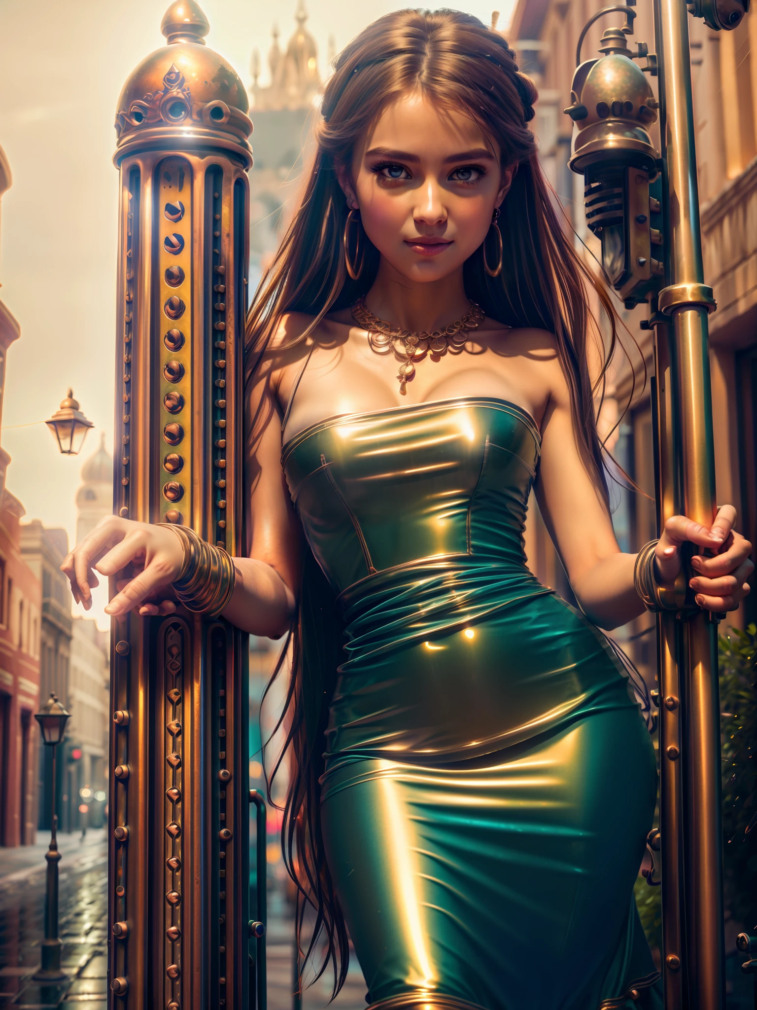 (standing in a dark street),(road light),(low-key lighting),(night),Random posture, (An extremely delicate and beautiful work), (masterpiece), 1girl, a girl in a white dress, highly detailed, waist leaking, ponytail contorted, charming expression, beautiful and clear eyes, green eye pupil, delicate necklace, delicate earrings, fairy ears, simple blurred background, extreme detail description, beautiful, charming, ultra-fine painting, delicate face, delicate figure, Fine collarbones, lovely lips, beautiful breasts, soft behind, mix4,(8k, RAW photo, best quality, masterpiece:1.2), (realistic, photo-realistic:1.37),1girl,cute,cityscape, night, rain, wet, professional lighting, photon mapping, radiosity, physically-based rendering,