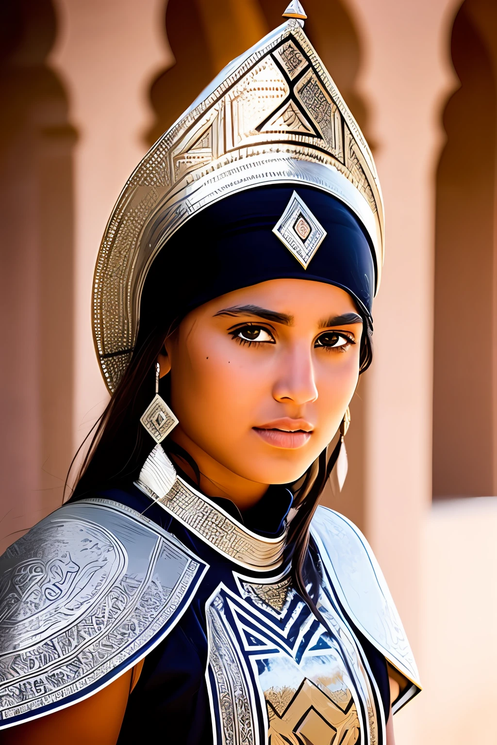 The character of a beautiful girl and warrior moroccian