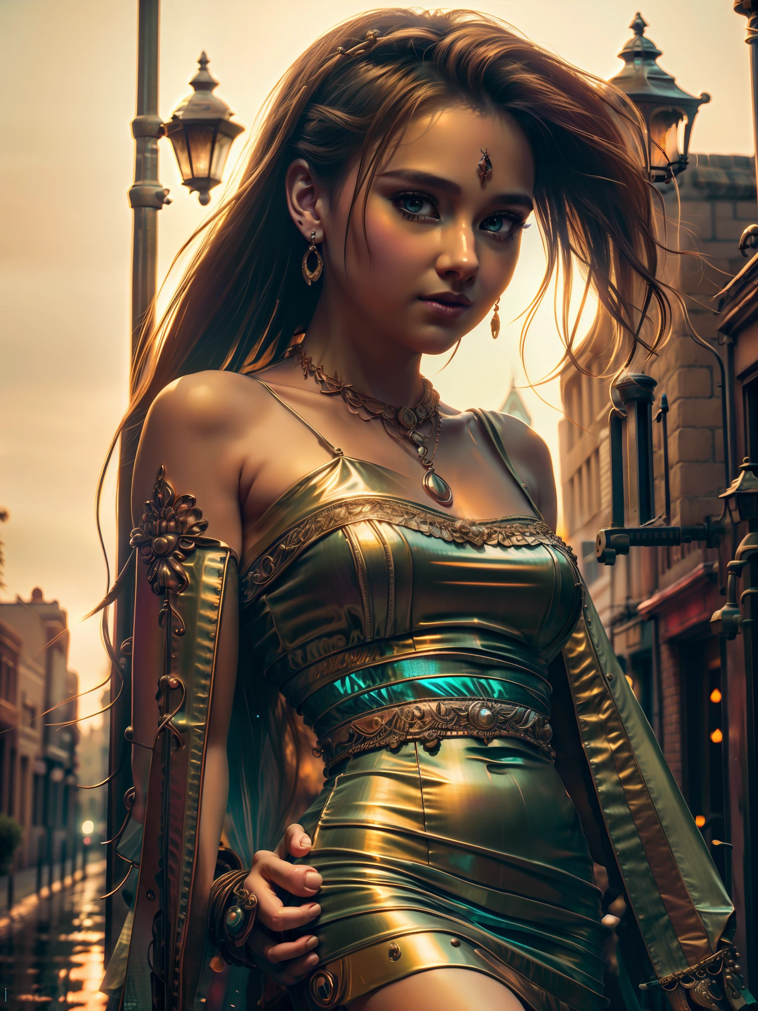 (standing in a dark street),(road light),(low-key lighting),(night),Random posture, (An extremely delicate and beautiful work), (masterpiece), 1girl, a girl in a white dress, highly detailed, waist leaking, ponytail contorted, charming expression, beautiful and clear eyes, green eye pupil, delicate necklace, delicate earrings, fairy ears, simple blurred background, extreme detail description, beautiful, charming, ultra-fine painting, delicate face, delicate figure, Fine collarbones, lovely lips, beautiful breasts, soft behind, mix4,(8k, RAW photo, best quality, masterpiece:1.2), (realistic, photo-realistic:1.37),1girl,cute,cityscape, night, rain, wet, professional lighting, photon mapping, radiosity, physically-based rendering,