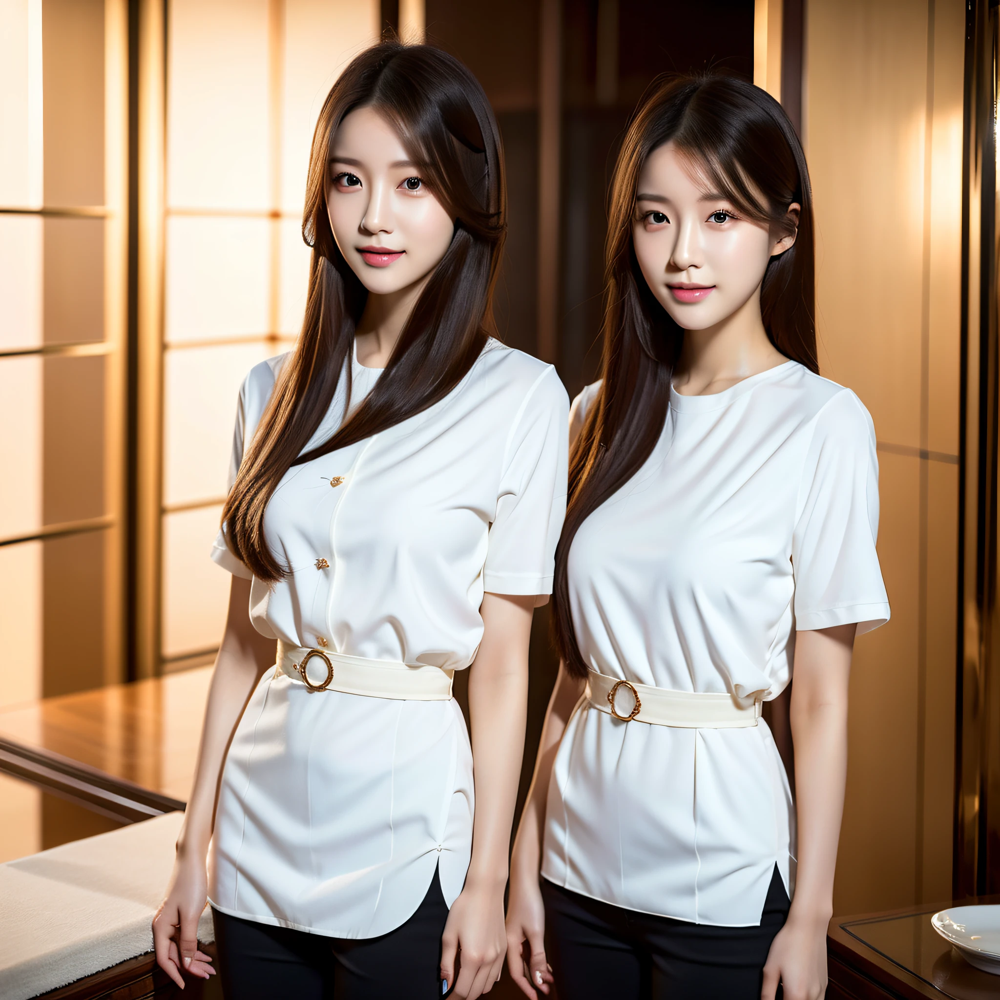 (Full body photo), long legs, thin waist, a 20-year-old Chinese nurse, best quality, realistic, (fine details), clear lines, high resolution, extremely detailed, (single focus), detailed facial features, detailed clothing features, (fashion hairstyle: 1.3) looking at the viewer, interior, smile, detailed face, double eyelids,